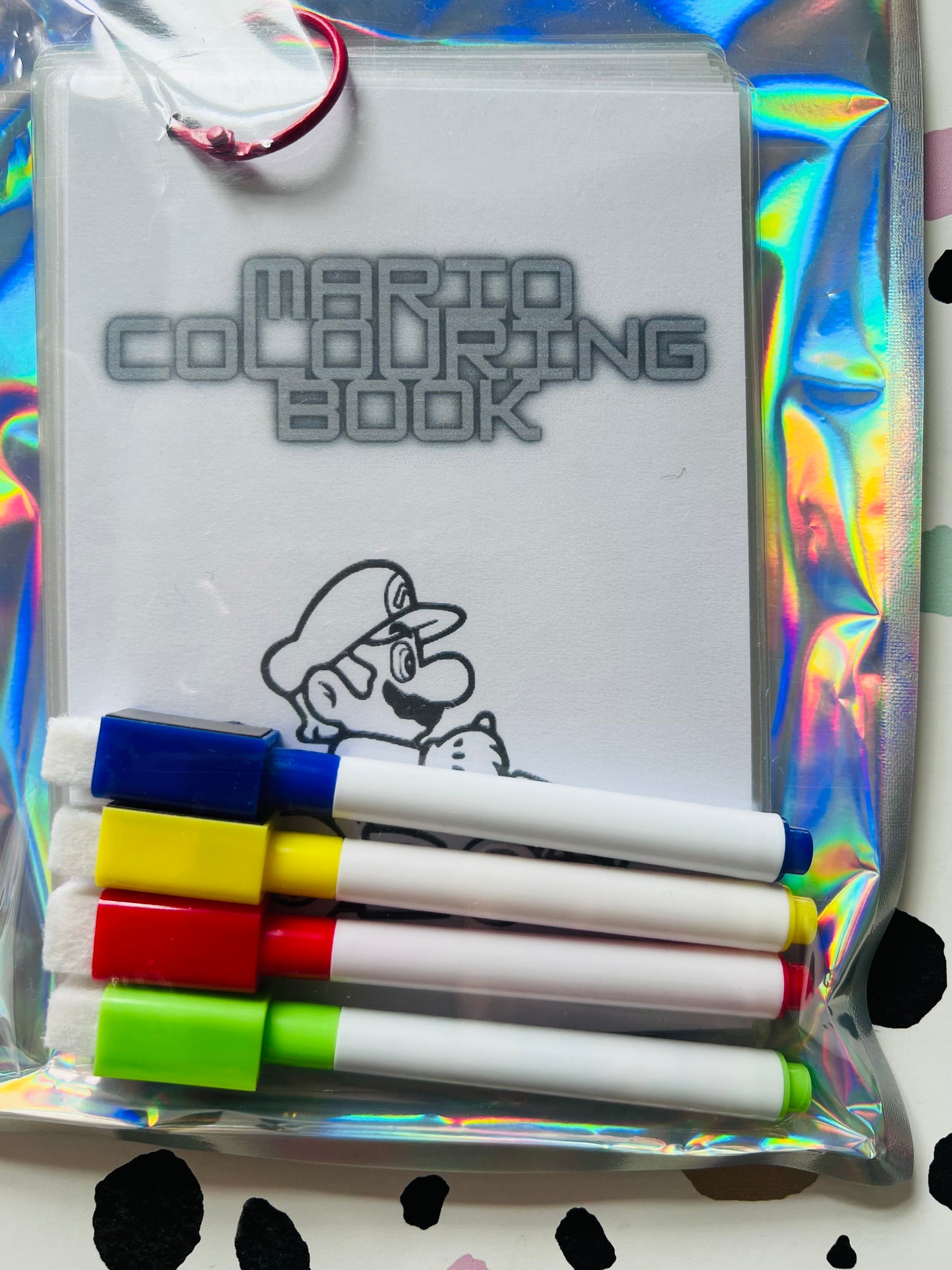 Mario colouring Activity Wipe Clean Book - Crafts On The Go - Pocket Money Crafts - Children’s Learning - Children’s Colouring Books - Home Education