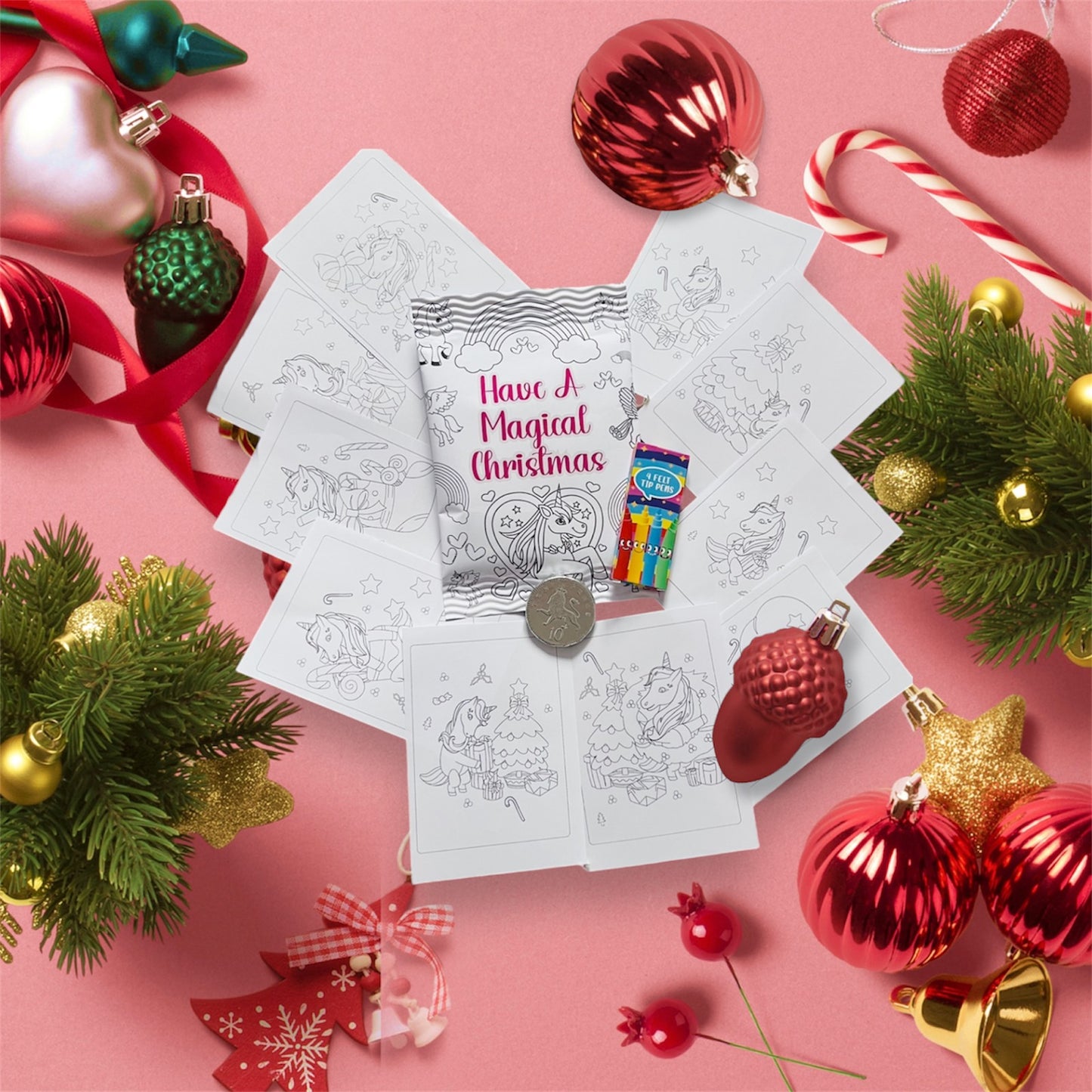 Unicorn colouring pack Christmas themed - Christmas magic - Christmas activity- children’s Christmas keepsake - Christmas crafts - colouring pages - Christmas Eve box - Christmas colouring set