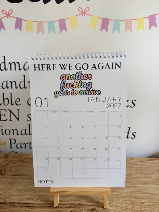 F*ck It 2027 Sweary Wall Calendar | Funny A4 Family Organiser | Adult Humour Planner & Affirmation Calendar