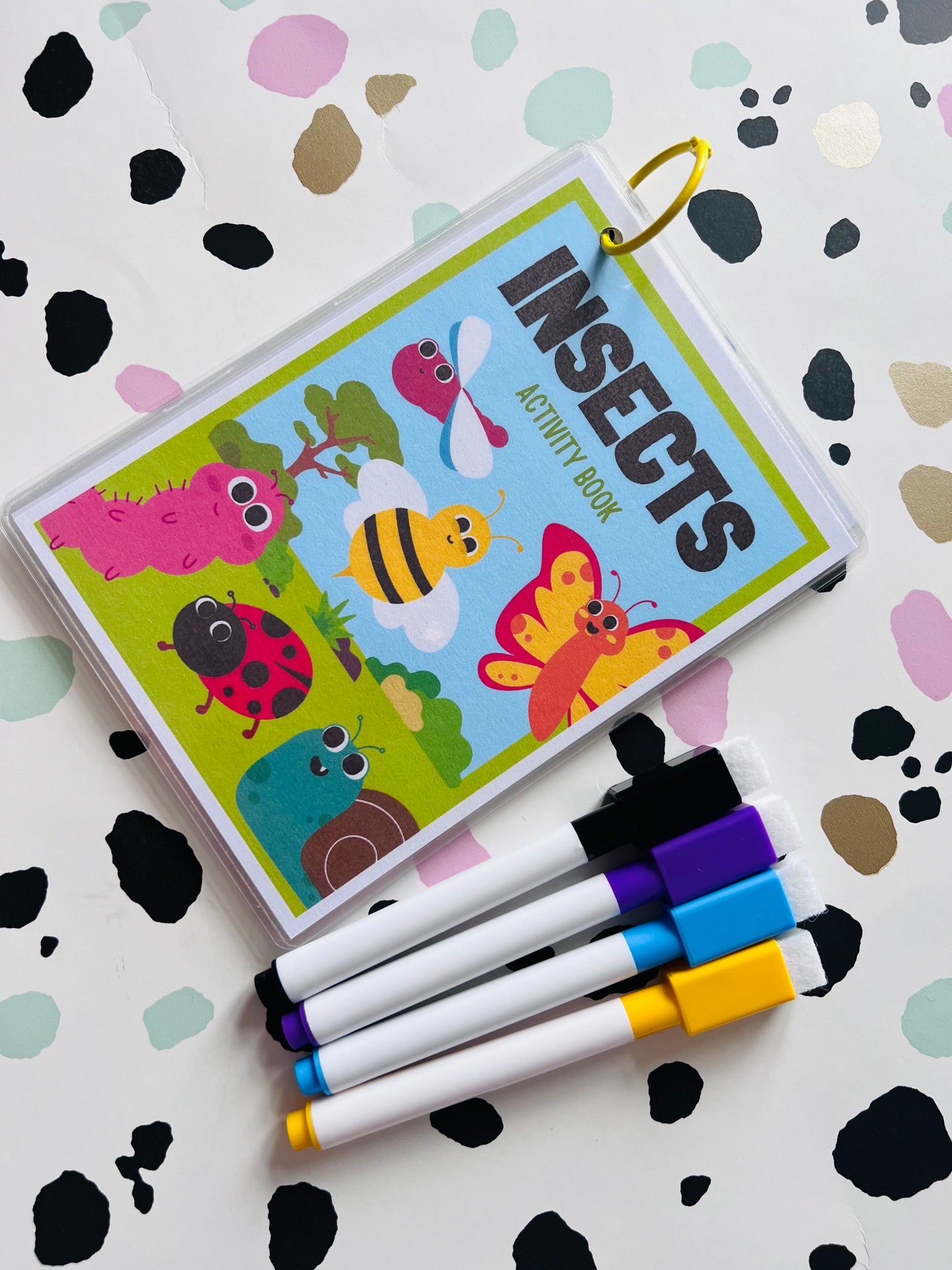 Insect hunt themed Activity Wipe Clean Book - Crafts On The Go - Pocket Money Crafts - Children’s Learning - Children’s Colouring Books -