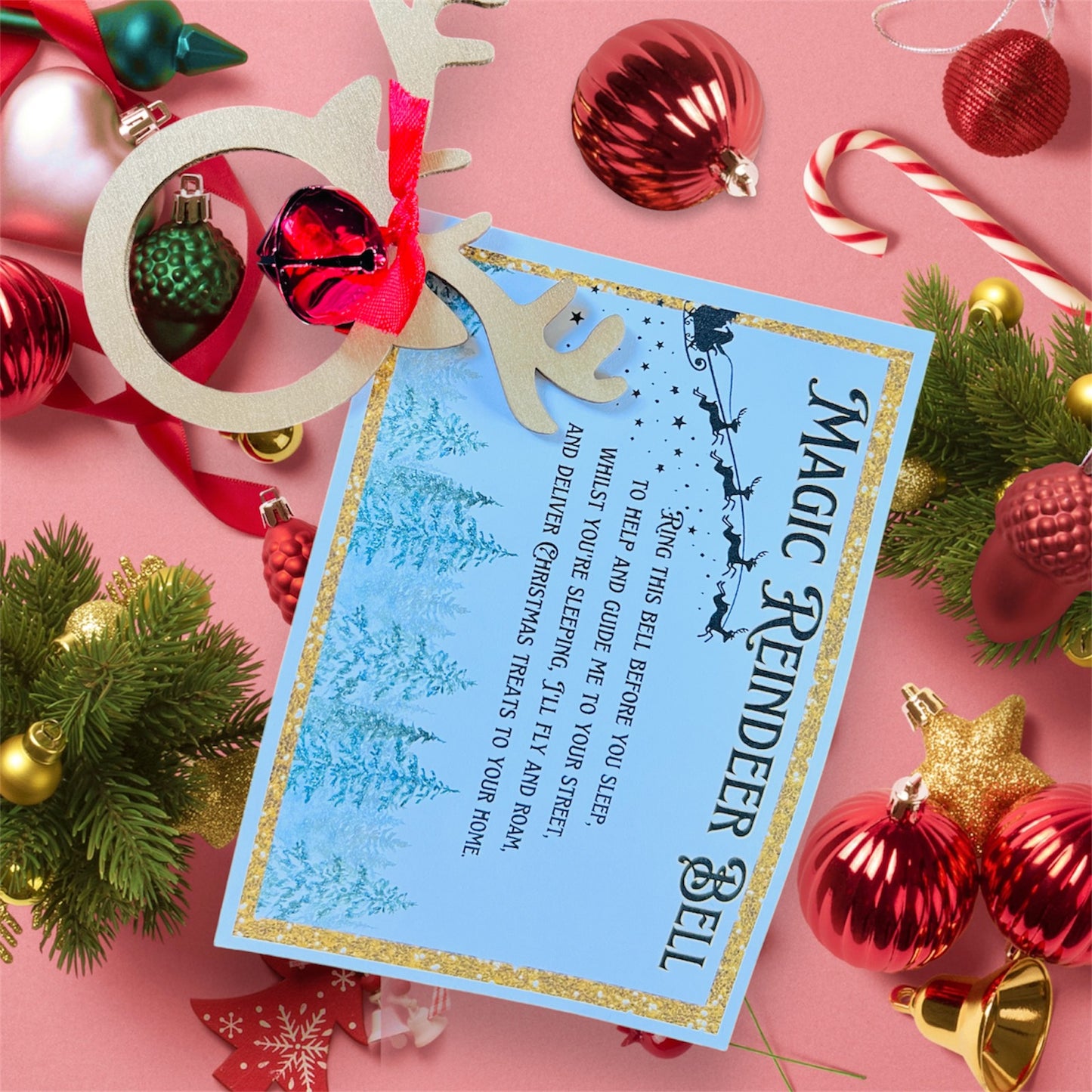 Santas reindeer bell - Christmas magic - Christmas tree ornament- children’s Christmas keepsake - Christmas bell - believe bell - Christmas Eve box - children’s Christmas accessory