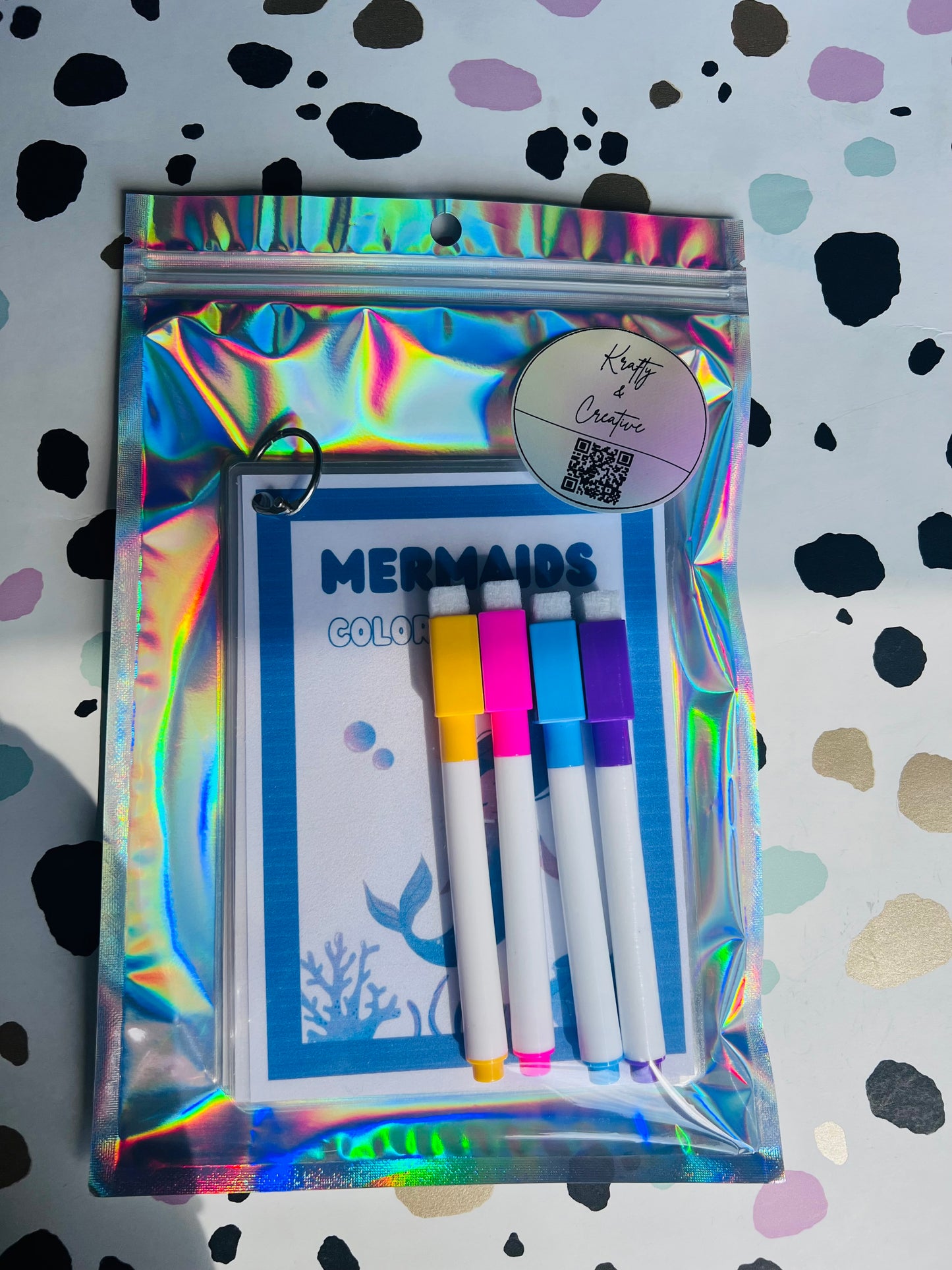 Mermaid Colouring Activity Wipe Clean Book - Crafts On The Go - Pocket Money Crafts - Children’s Learning - Children’s Colouring Books - Home Education