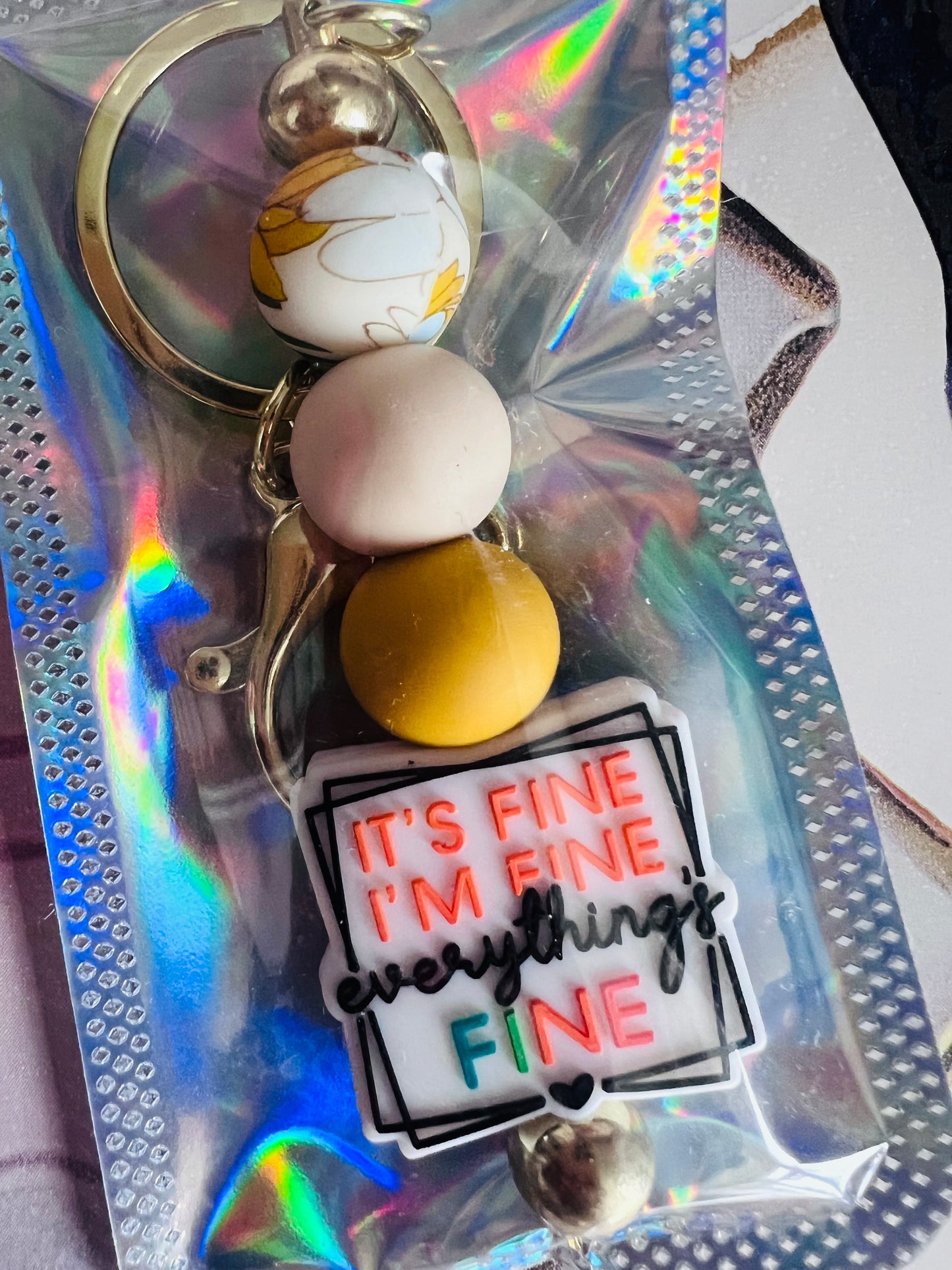 Custom silicone beaded keyring - Gifts for her - Gifts for him - Personalised gift - custom made - Office supplies - personalised keyring - Special Gift - SEMH