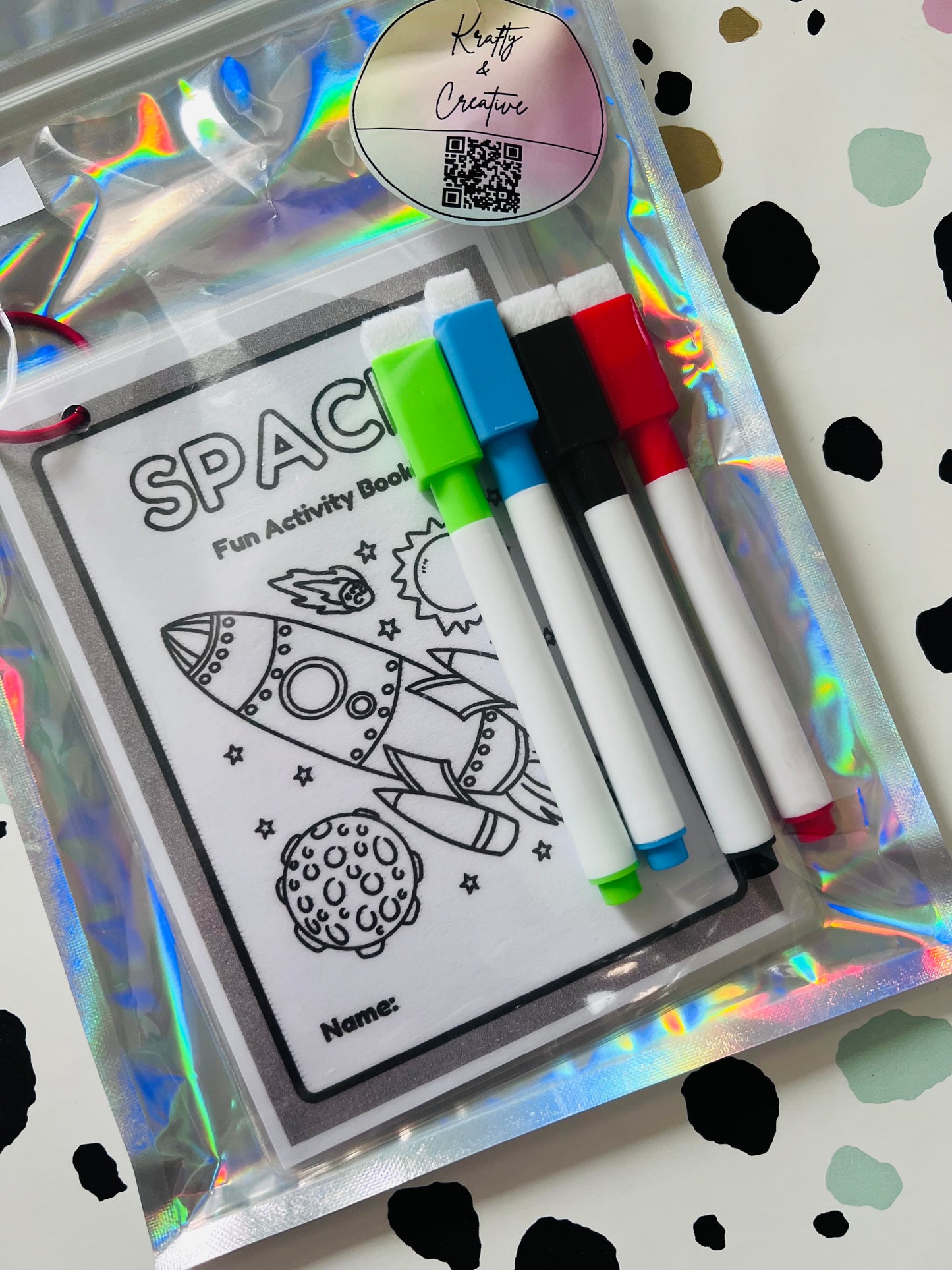 Space Inspired Activity Wipe Clean Book - Crafts On The Go - Pocket Money Crafts - Children’s Learning - Children’s Colouring Books -