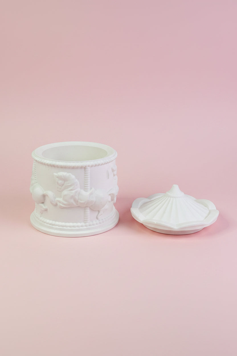 Paint Your Own Carousel Trinket Box | Plaster Keepsake Painting Kit | Handmade Room Decoration Gift