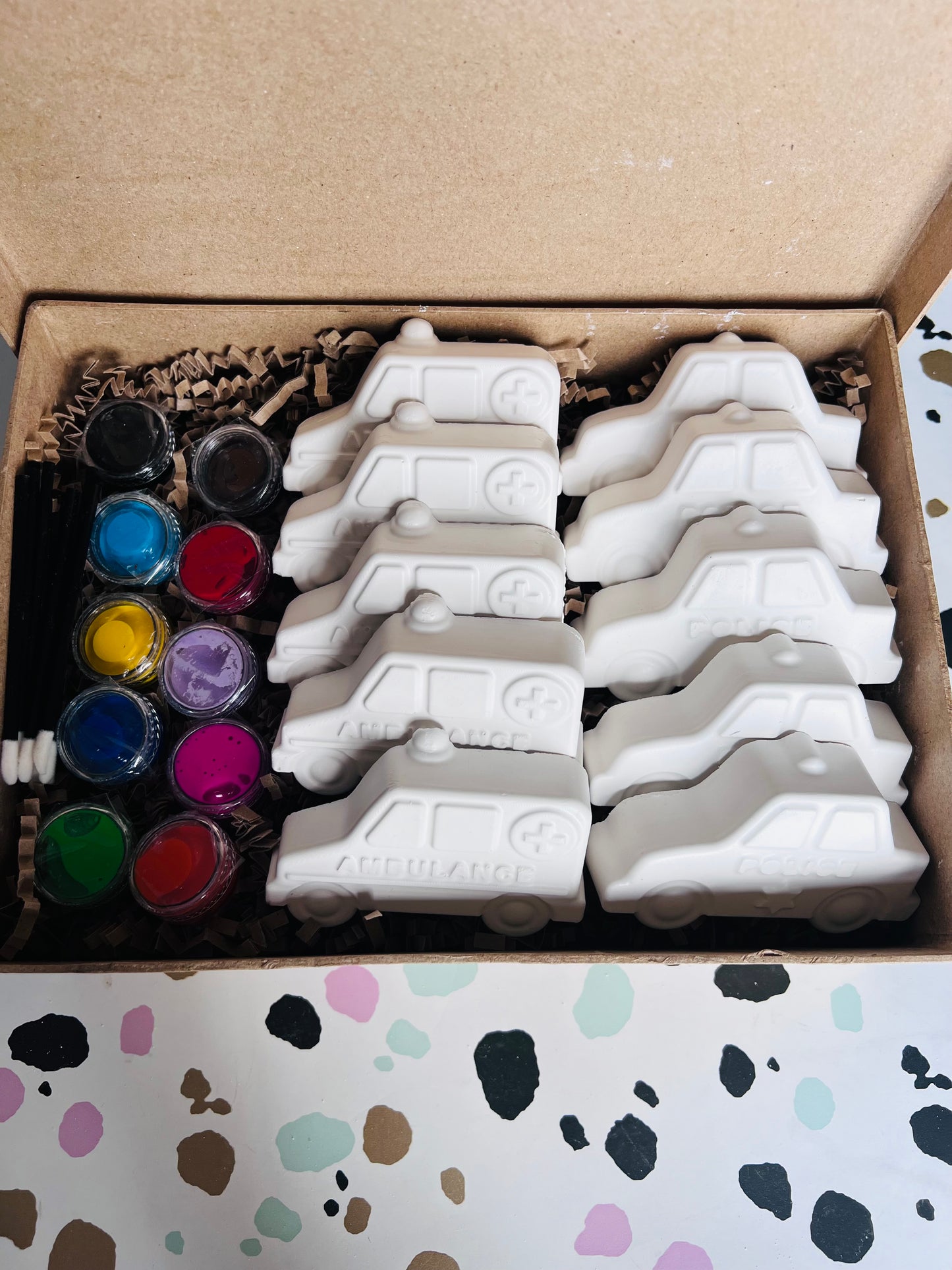 Paint your own Emergancy vehicle party package