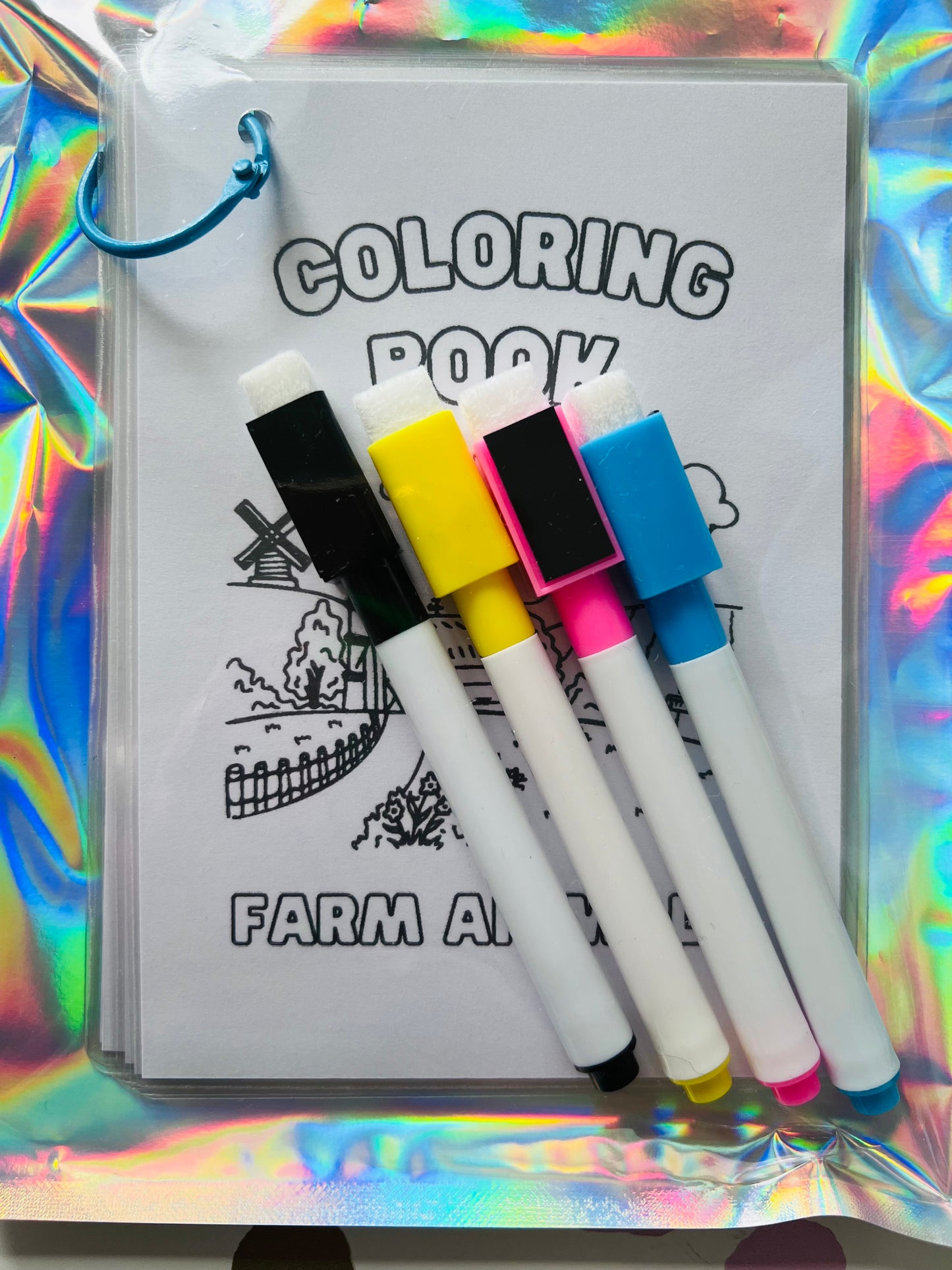 Farm animals colouring Activity Wipe Clean Book - Crafts On The Go - Pocket Money Crafts - Children’s Learning - Children’s Colouring Books - Home Education