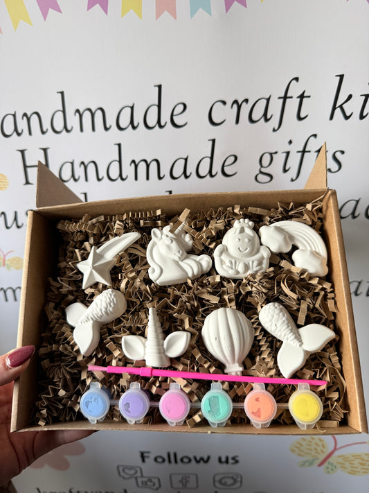 Mermaid & Unicorn Paint Your Own Craft Kit | Kids Painting Activity Box | Handmade Creative Gift