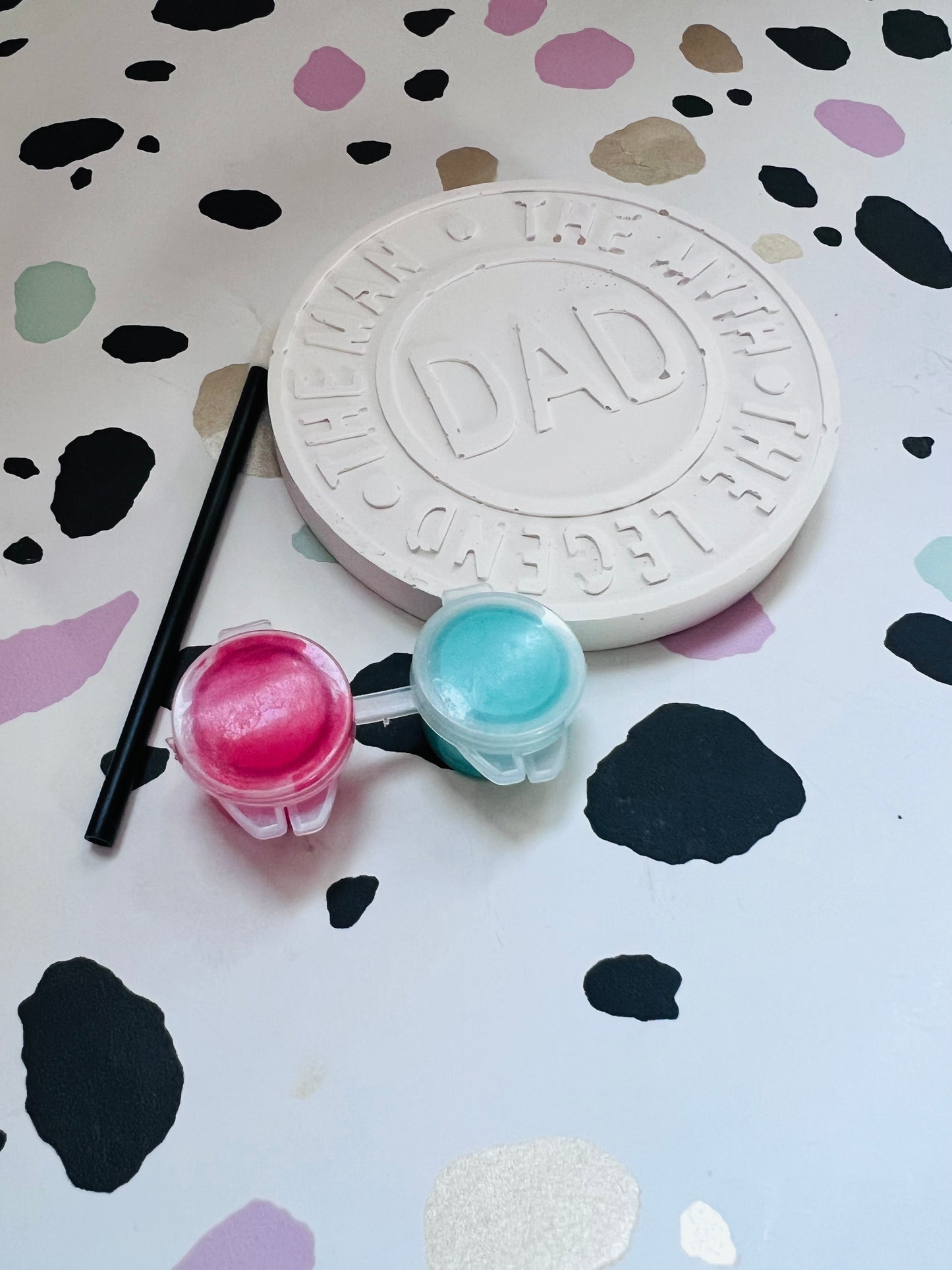Paint your own Dad Coaster / Plaque- Activity set - Room decoration - Childrens Gifts - Gifts - Paintable - Crafty - Grandad Gift