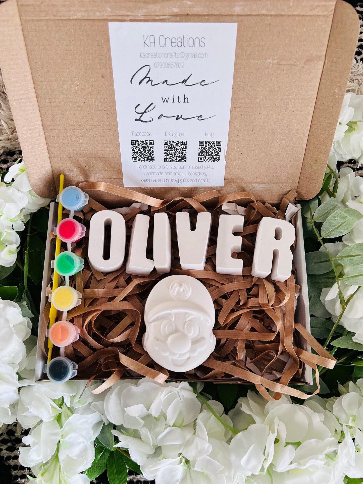 Paint your own name & Large Mould craft box - Activity set - Paintable gift - Childrens Gifts - Gift - Painting - Paintable - Personalised