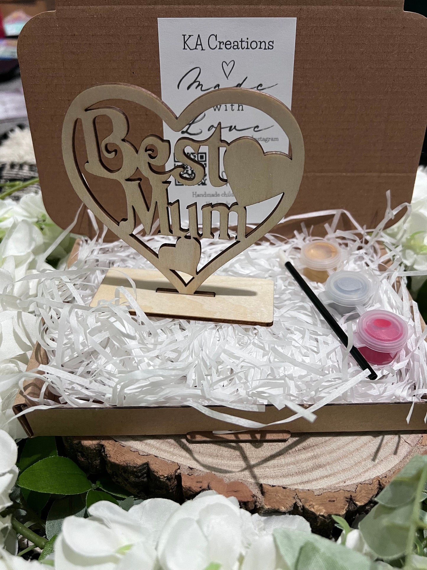 Paint your own best mum gift - Activity set - Room decoration - Childrens Gifts - Gifts - Wooden Crafts - Paintable - Painting - Mothers day- mothers gift
