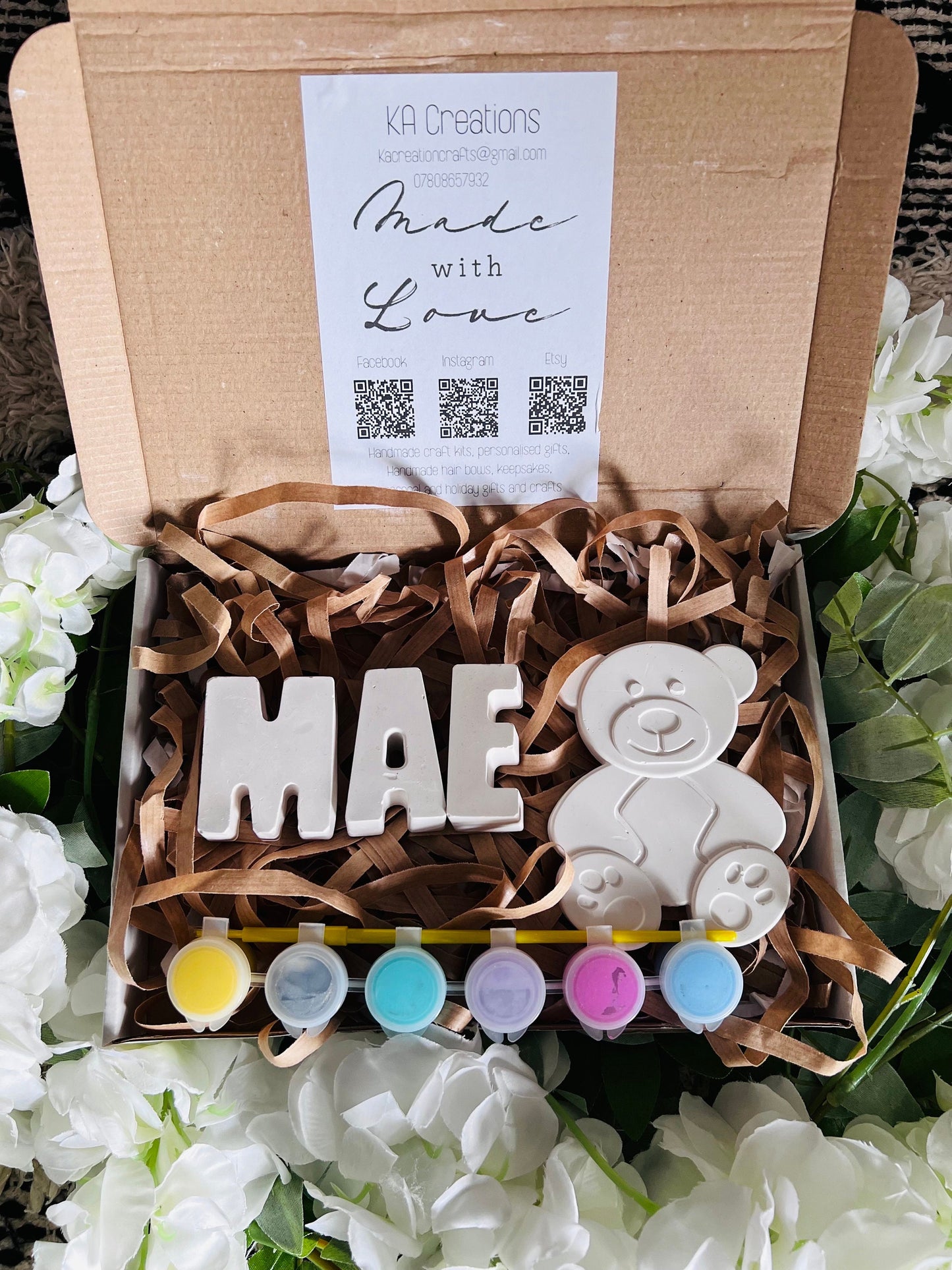 Paint your own name & Large Mould craft box - Activity set - Paintable gift - Childrens Gifts - Gift - Painting - Paintable - Personalised
