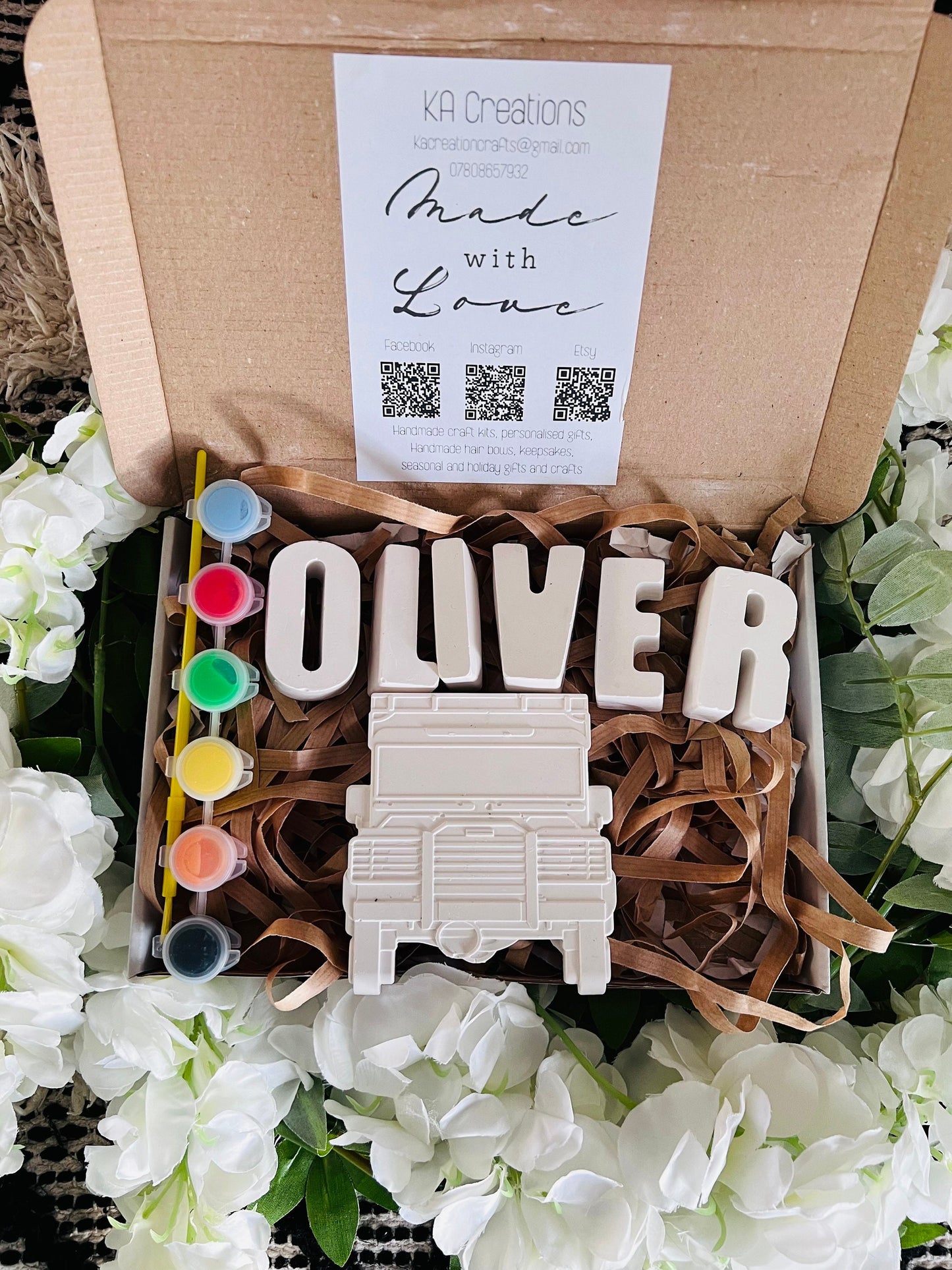 Paint your own name & Large Mould craft box - Activity set - Paintable gift - Childrens Gifts - Gift - Painting - Paintable - Personalised