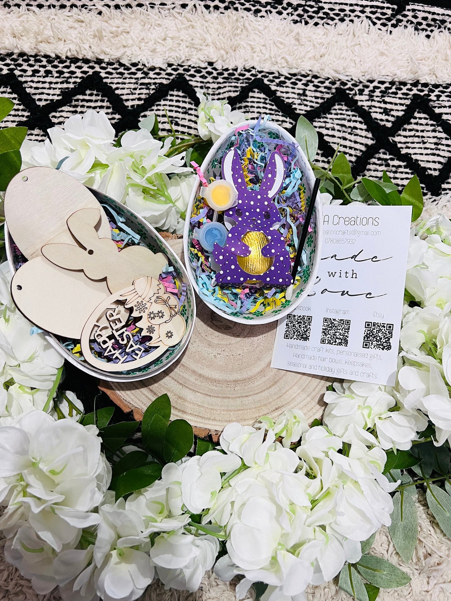 Paint your own Pre Filled Easter Egg - Activity set - Room decoration - Childrens Gifts - Gifts - Paintable - Painting - Easter bunny -