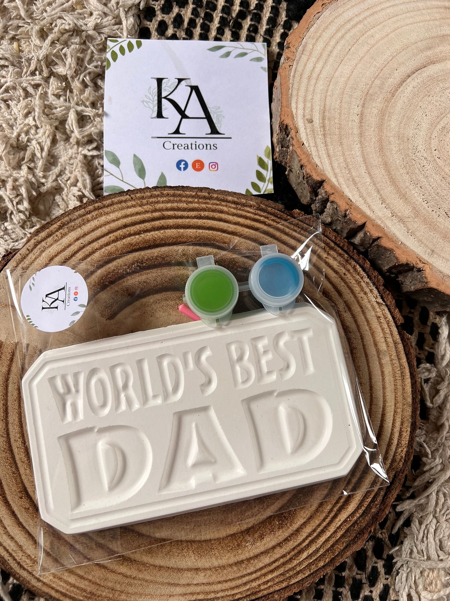 Paint your own best dad plaque - Activity set - Room decoration - Childrens Gifts - Gifts - Paintable - Painting - gifts for dad - fathers