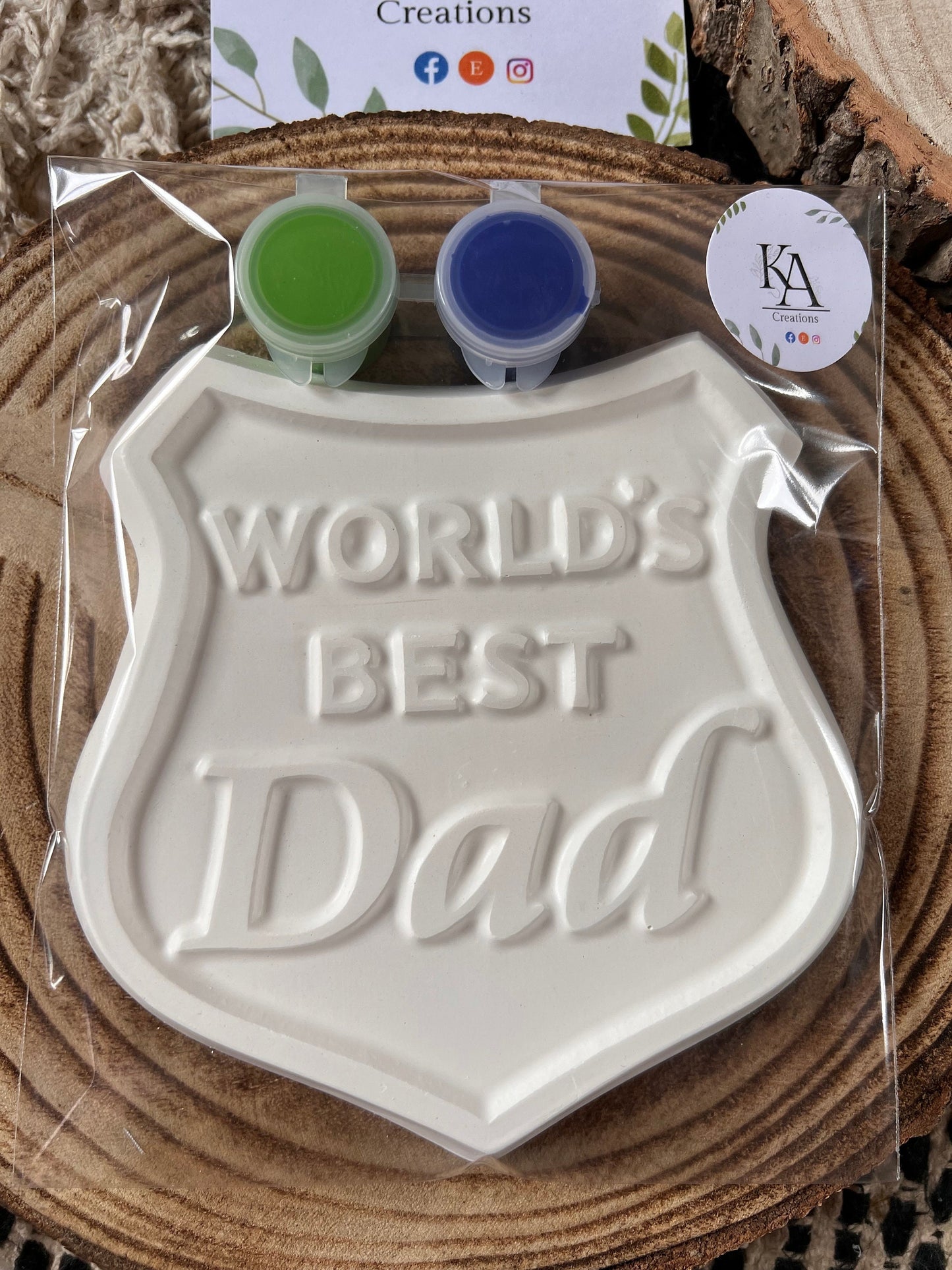 Paint your own best dad shield - Activity set - Room decoration - Childrens Gifts - Gifts - Paintable - Painting - gifts for dad - fathers