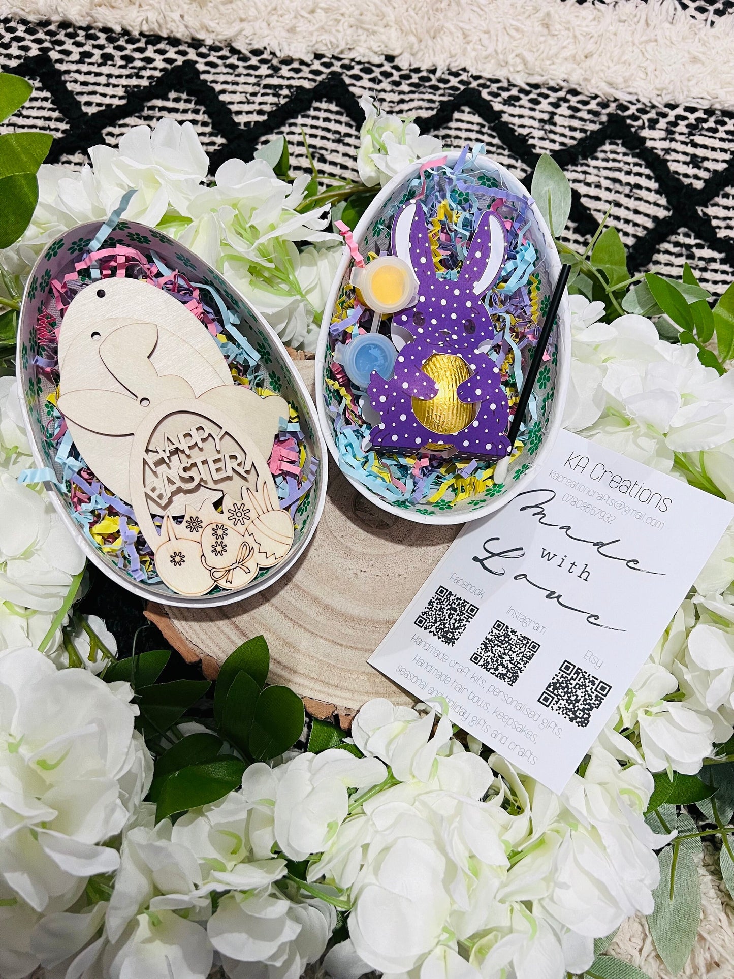 Paint your own Pre Filled Easter Egg - Activity set - Room decoration - Childrens Gifts - Gifts - Paintable - Painting - Easter bunny -