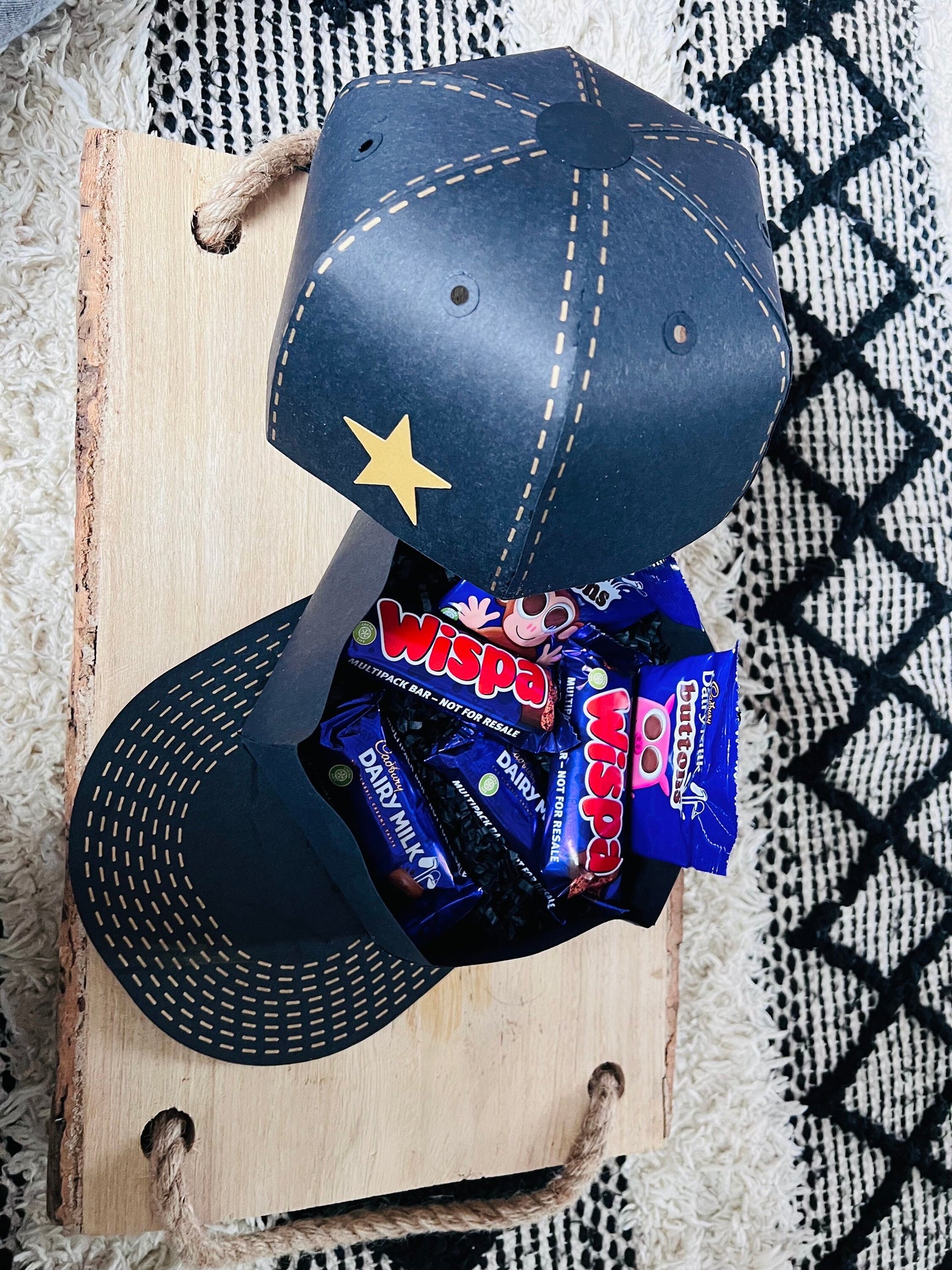 Chocolate filled Hat gift box - Display hat box - Chocolate Gift - Box - Baseball cap - Hat - Gift - Presents for them - Unique Gifts