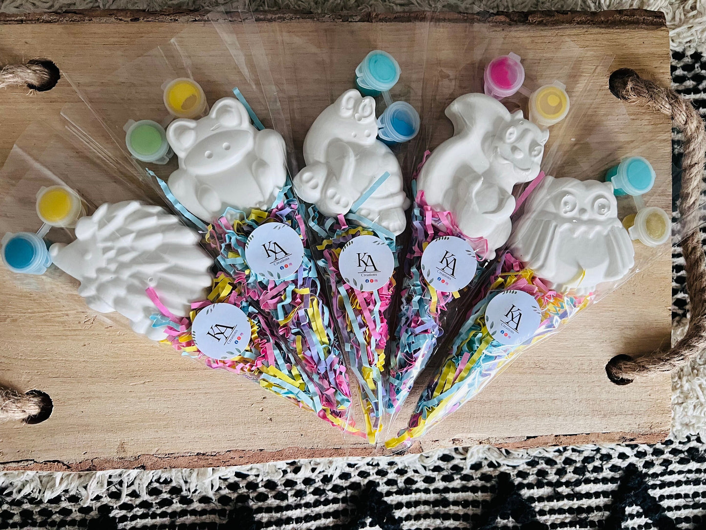 Paint your own Animals party favour gifts - Activity set - Room decoration - Childrens Gifts - Gifts - Paintable - Painting - Animals