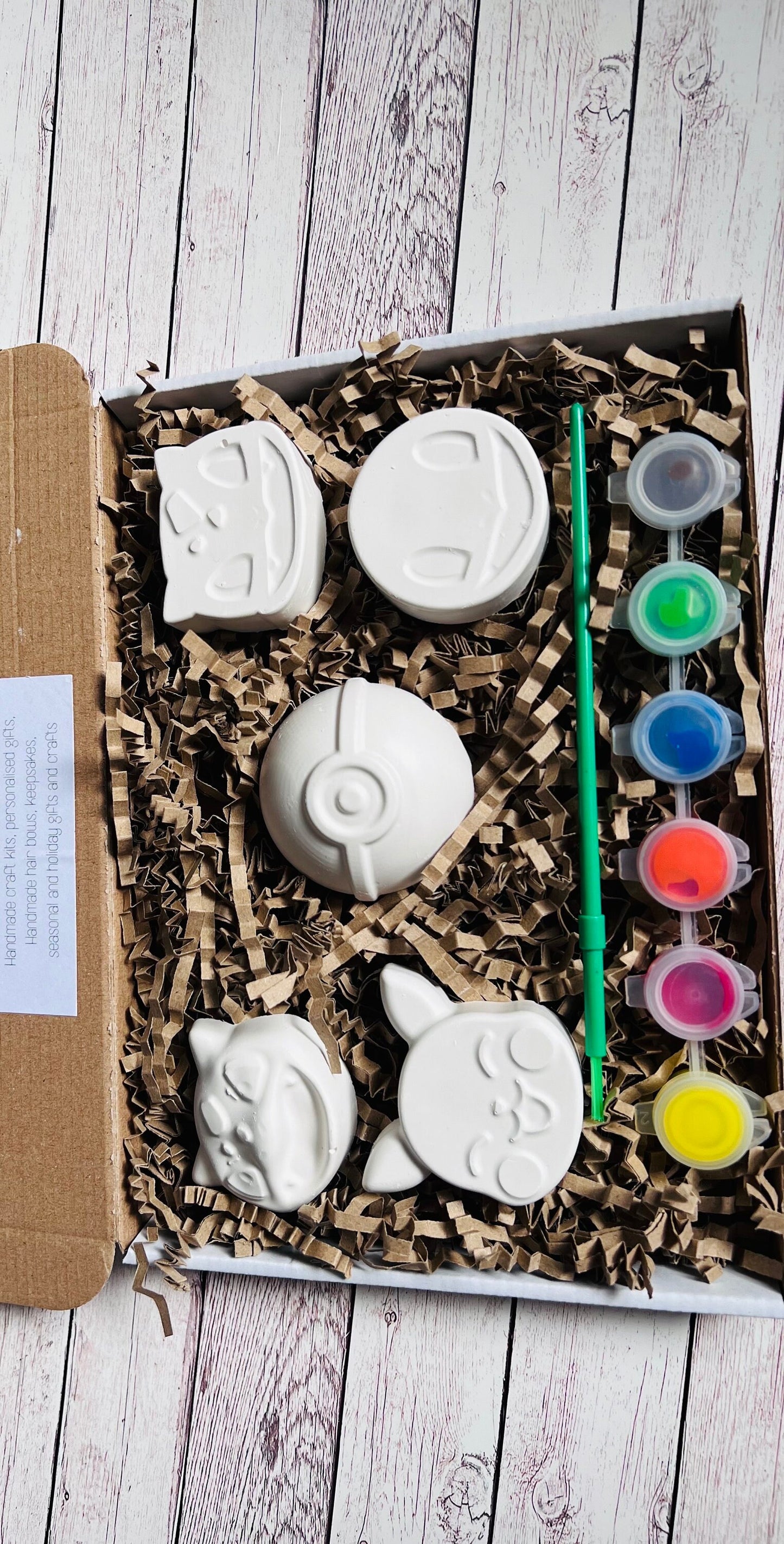 Pokee inspired plaster of paris craft box - Activity set - Room decoration - Childrens Gifts - Gifts - Paintable - Painting