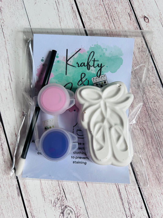 Paint Your Own Ballet Shoes Plaster Figure | Dance Craft Activity Kit | Kids Party Bag & Creative Gift
