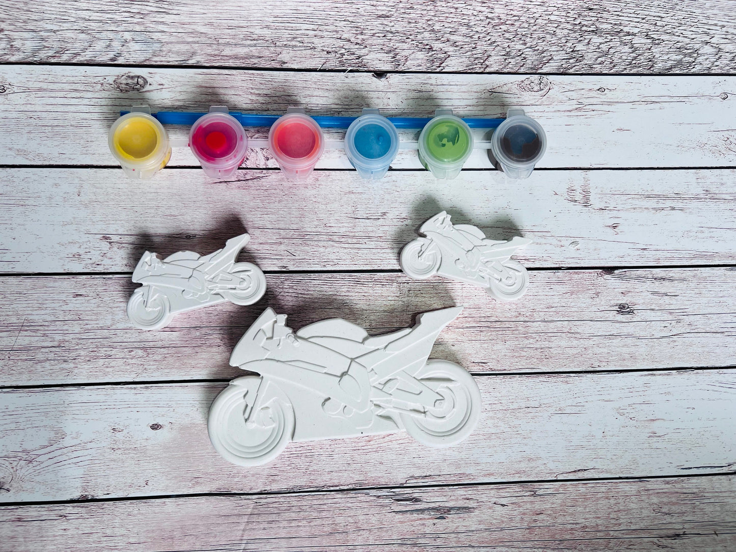 Motorbike plaster of Paris moulds box - Activity set - Room decoration - Childrens Gifts - Gifts - Paintable - Painting - Bike