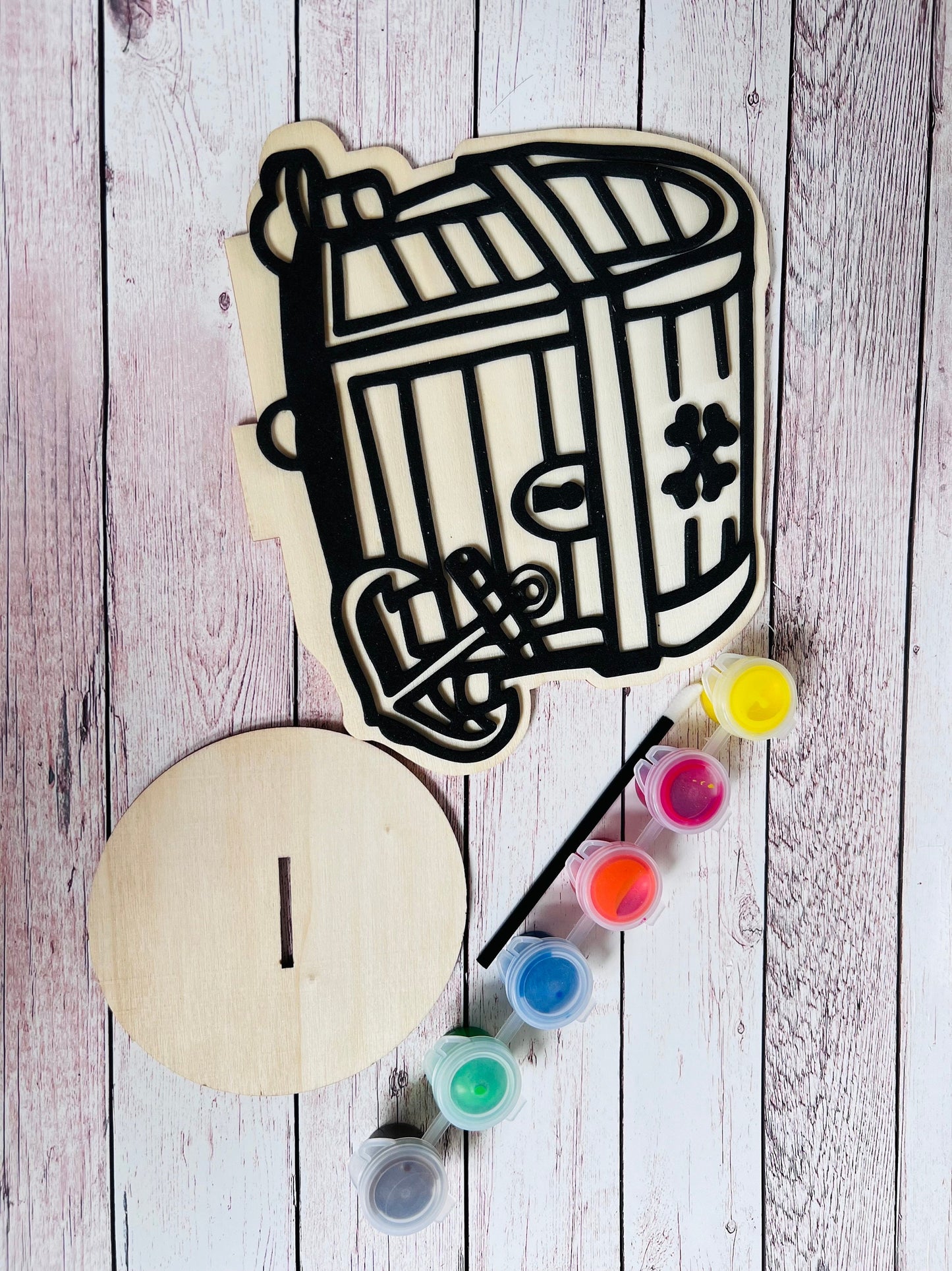 Paint your own Treasure chest - Activity set - Room decoration - Childrens Gifts - Paintable - Painting - Craft Kit - Toddler craft kit