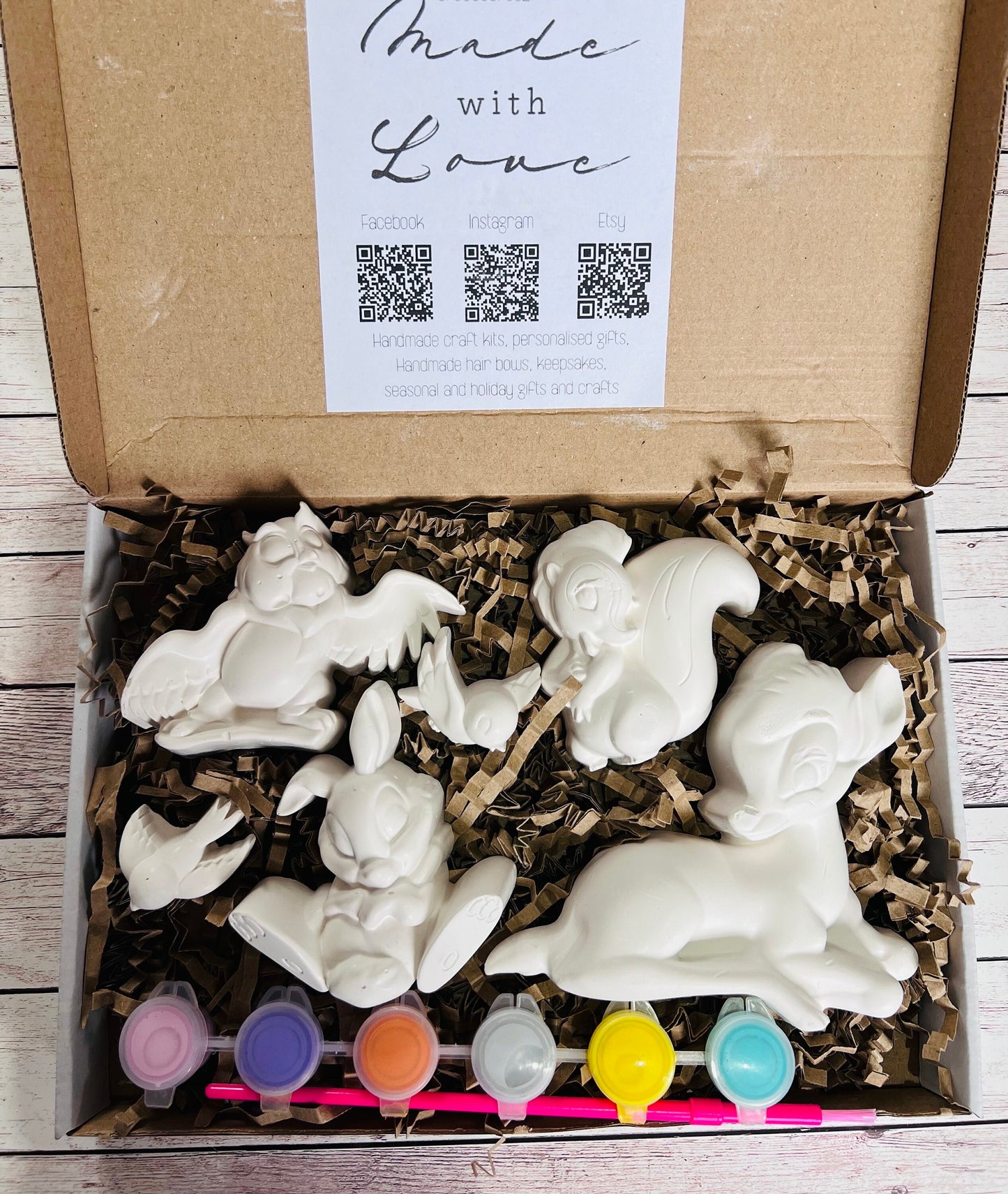 Bambi inspired plaster of paris paint your own craft box - Activity set - Room decoration - Childrens Gifts - Gifts - Paintable - Painting