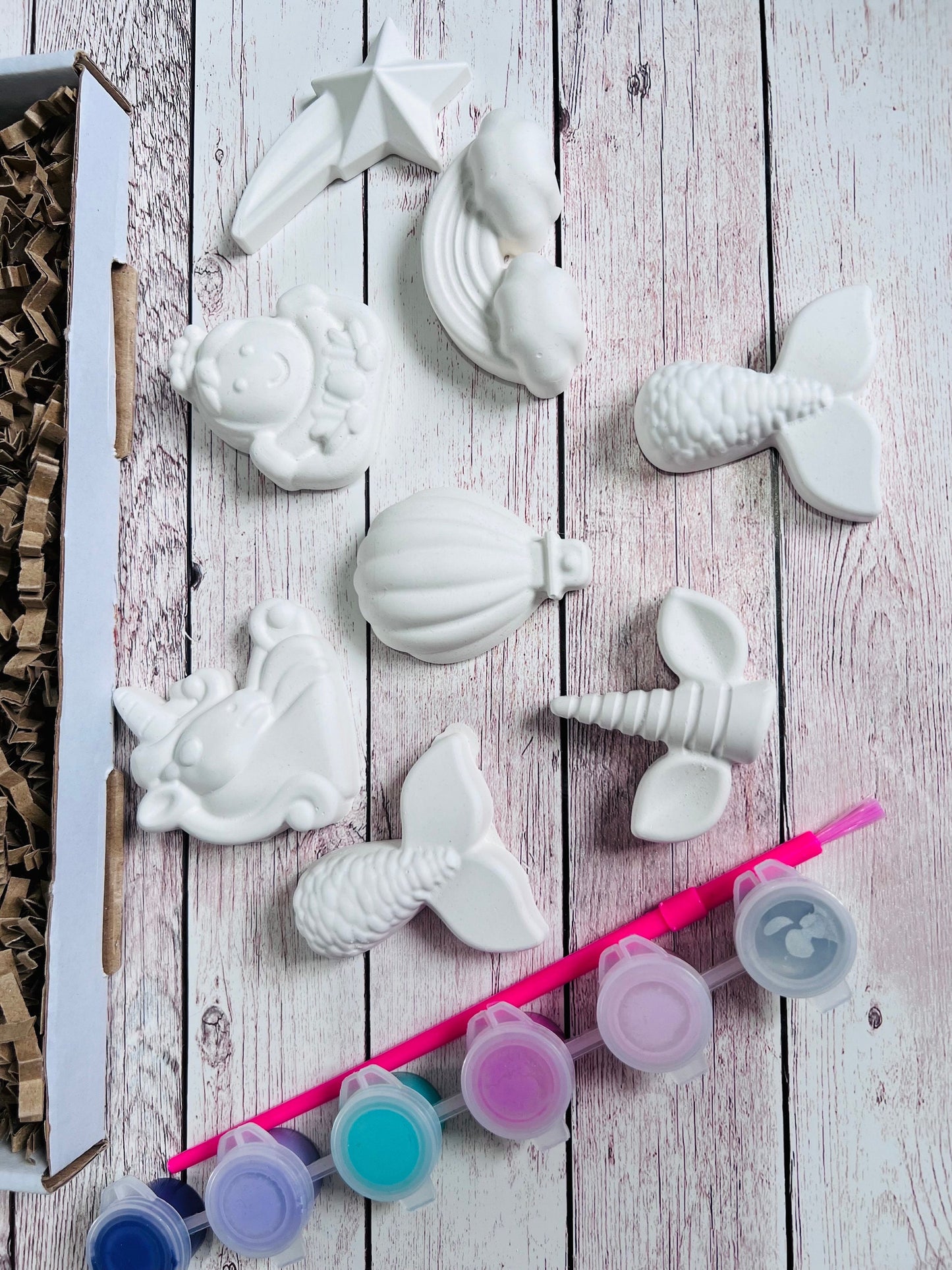 Mermaid and unicorn plaster of paris craft box - Activity set - Room decoration - Childrens Gifts - Gifts - Paintable - Painting - Unicorn
