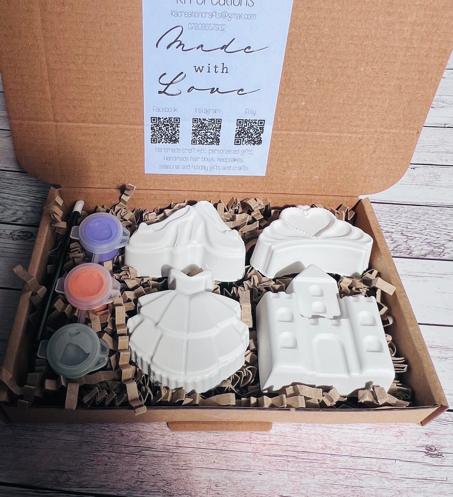 Princess castle inspired plaster of paris craft box - Activity set - Room decoration - Childrens Gifts - Gifts - Paintable - Painting
