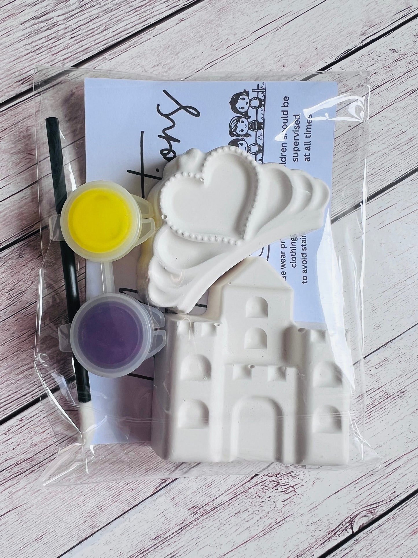 Paint your own plaster of Paris princess castle and tiara - Activity set - Childrens Gifts - Gift - Painting - Party favour - character gift