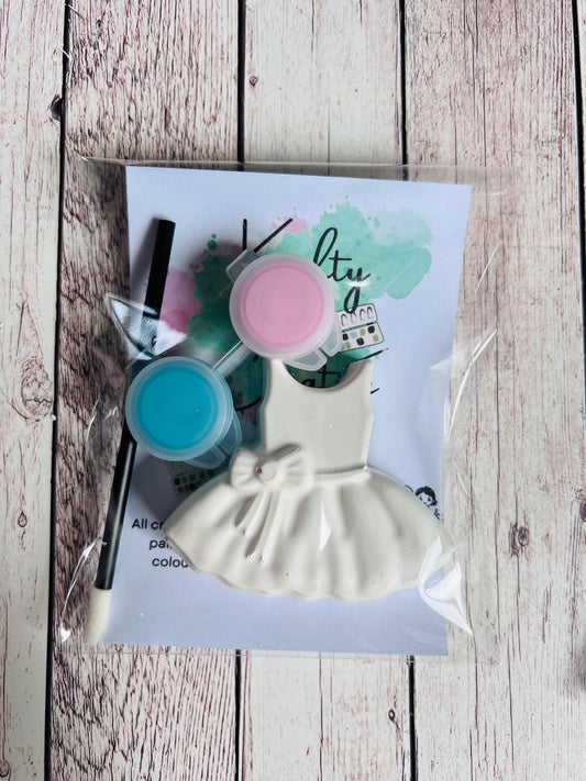 Paint Your Own Ballet Dress Plaster Figure | Dance Craft Activity Kit | Kids Party Bag & Creative Gift