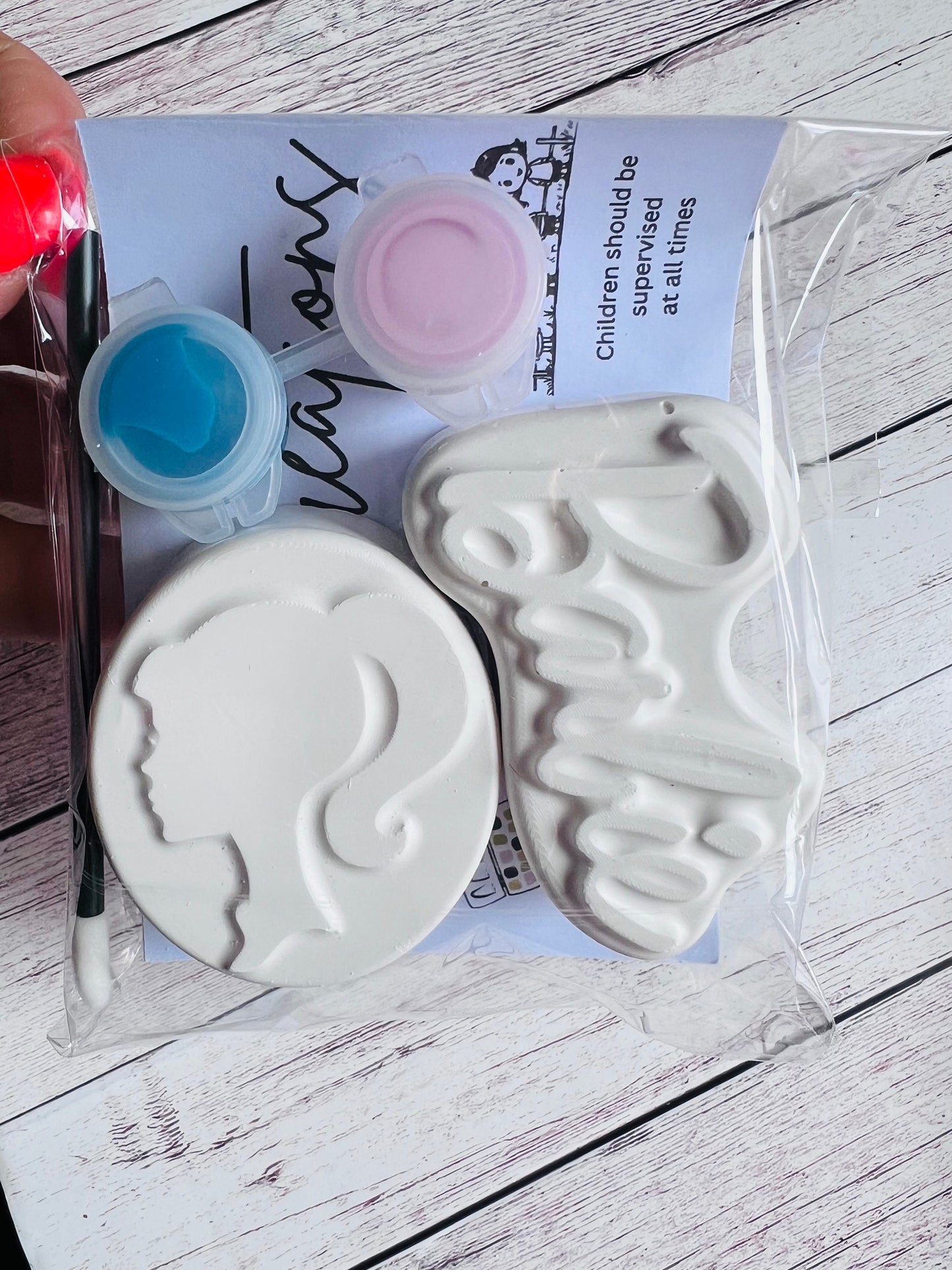Paint your own plaster of Paris pink girl inspired - Activity set - Childrens Gifts - Gift - Painting - Party favour - character gift