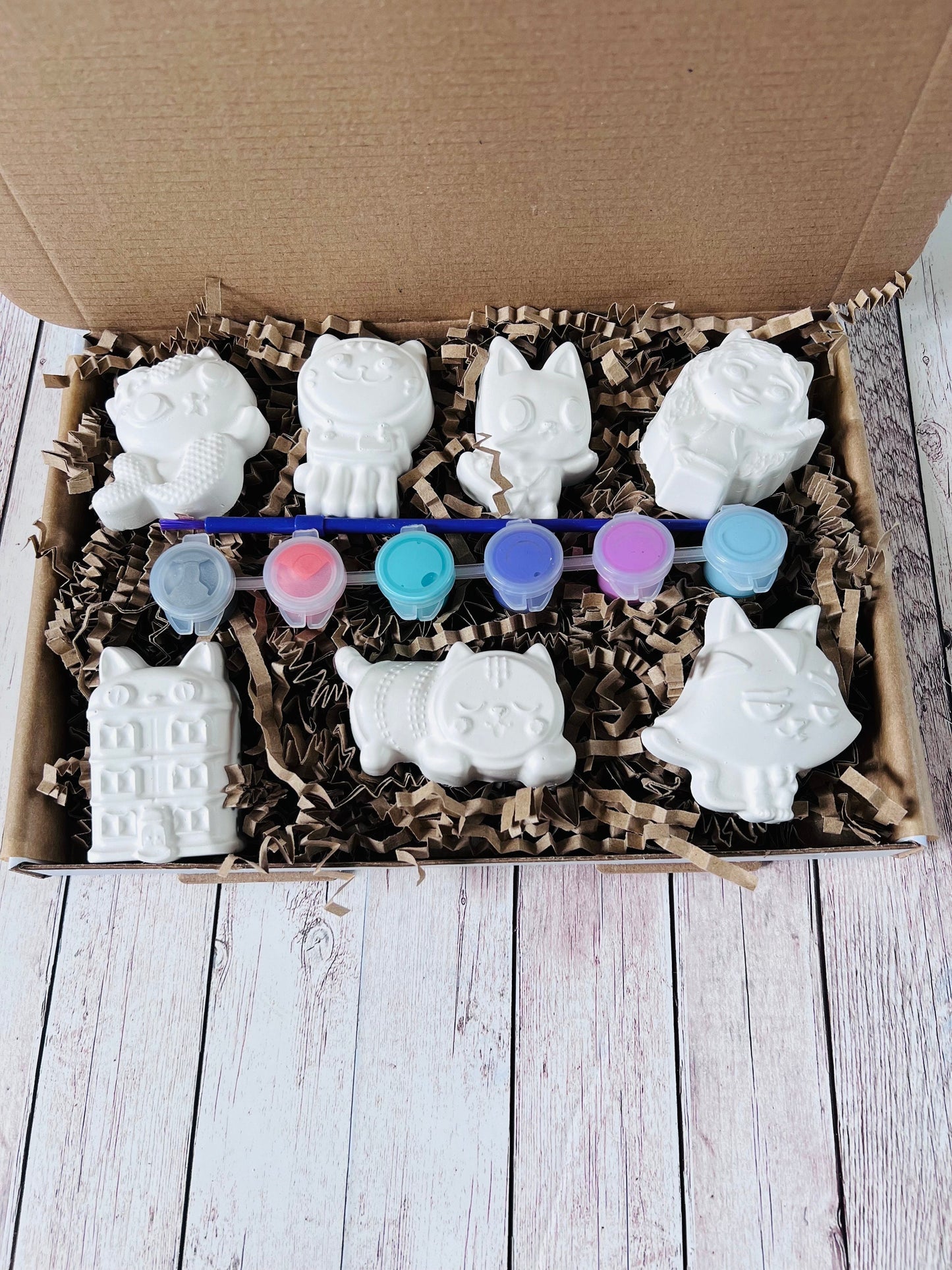 Mini Gabbys dolls house plaster of paris craft box - Activity set - Room decoration - Childrens Gifts - Gifts - Paintable - Painting - art