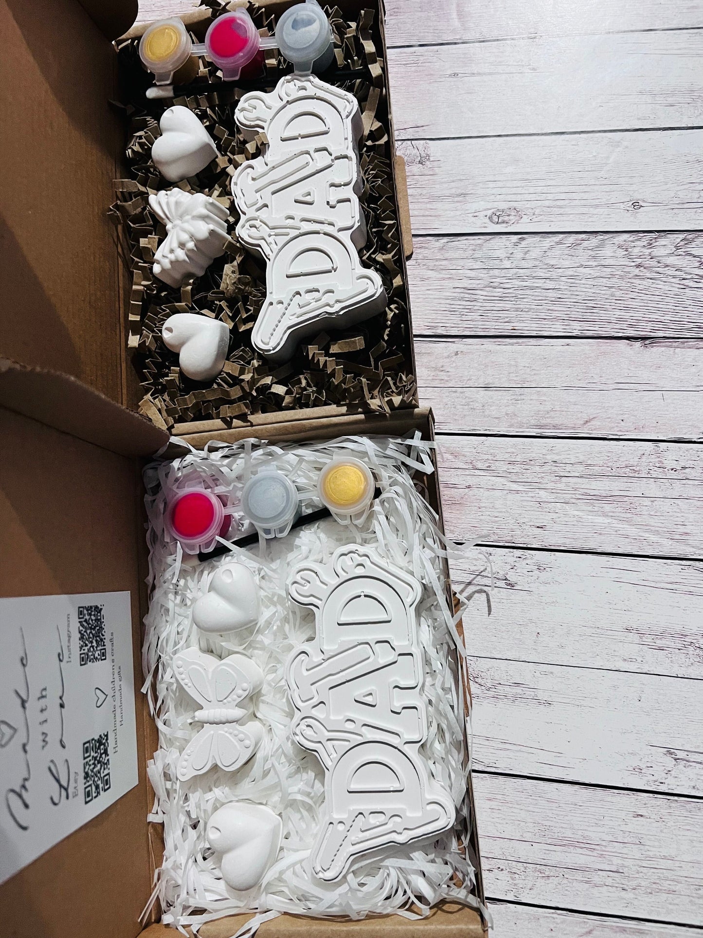 Dad inspired plaster of paris craft box - Activity set - Room decoration - Childrens Gifts for Him - Gifts - Paintable - Painting - Fathers