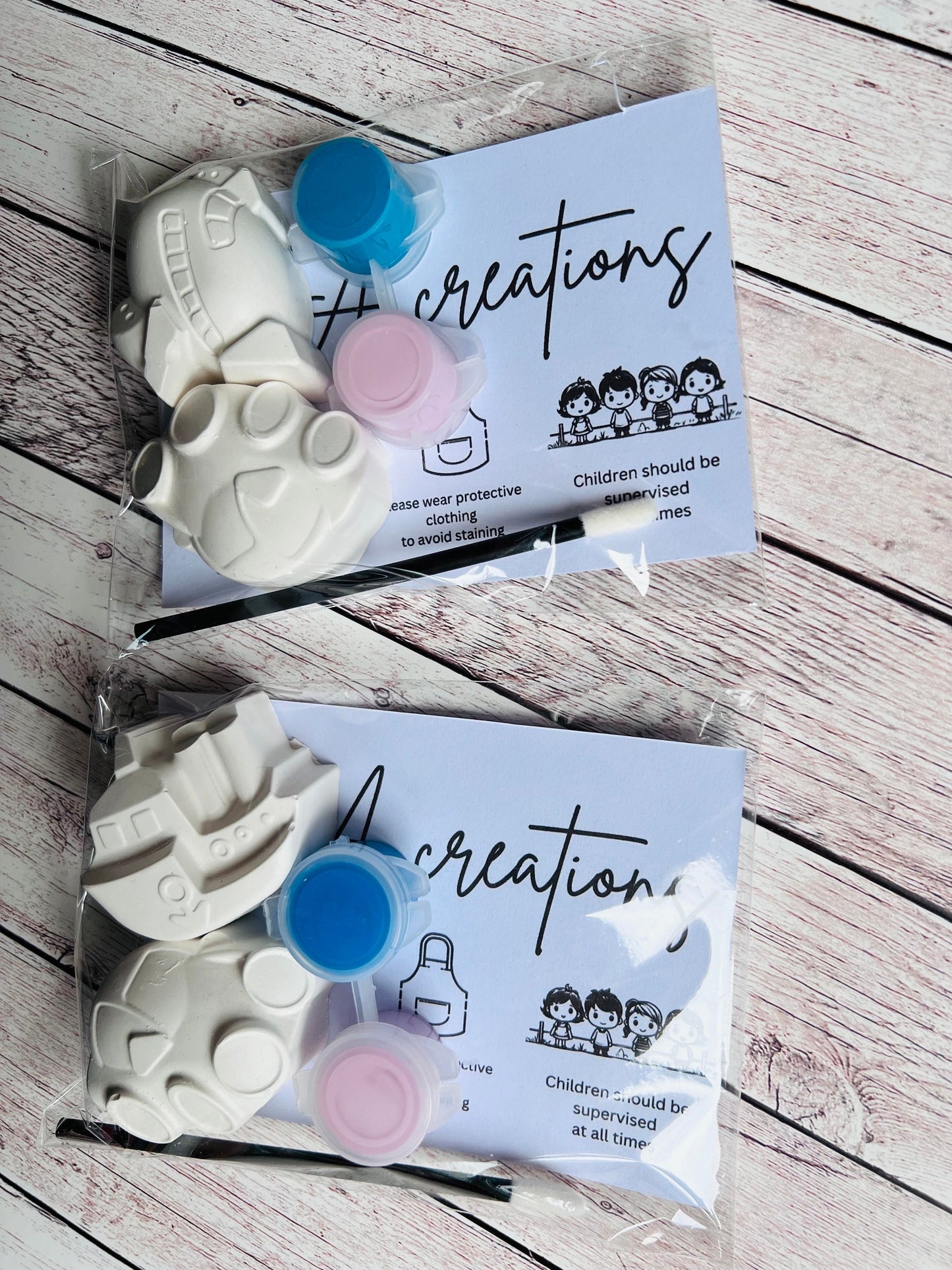 Paint your own plaster of Paris transport inspired - Activity set - Childrens Gifts - Gift - Painting - Party favour - character gift