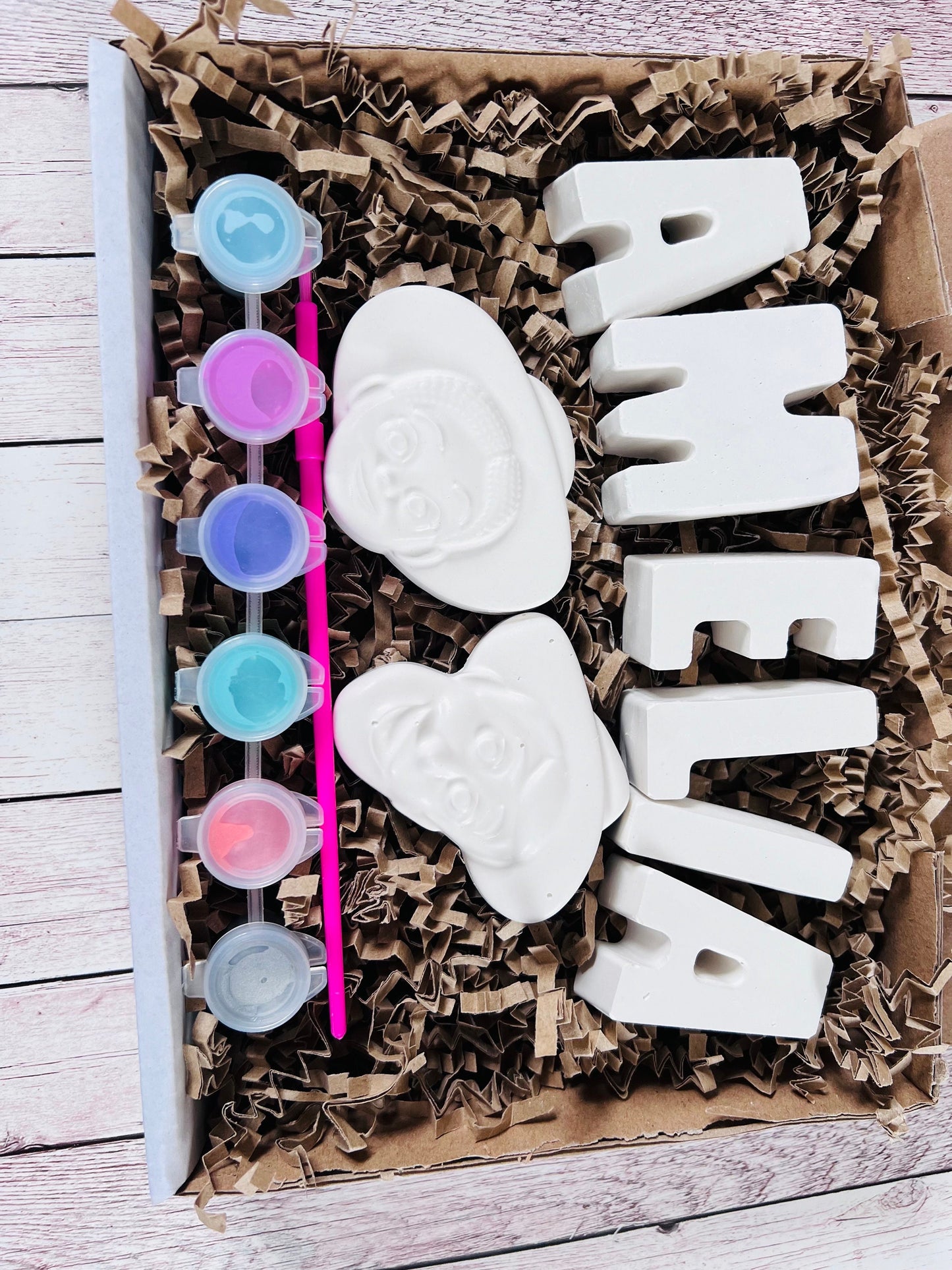 Paint your own name craft box with cowboy and buzz- Activity set - Childrens Gifts - Gifts - Painting - Paintable - Personalised - Lettbox gift