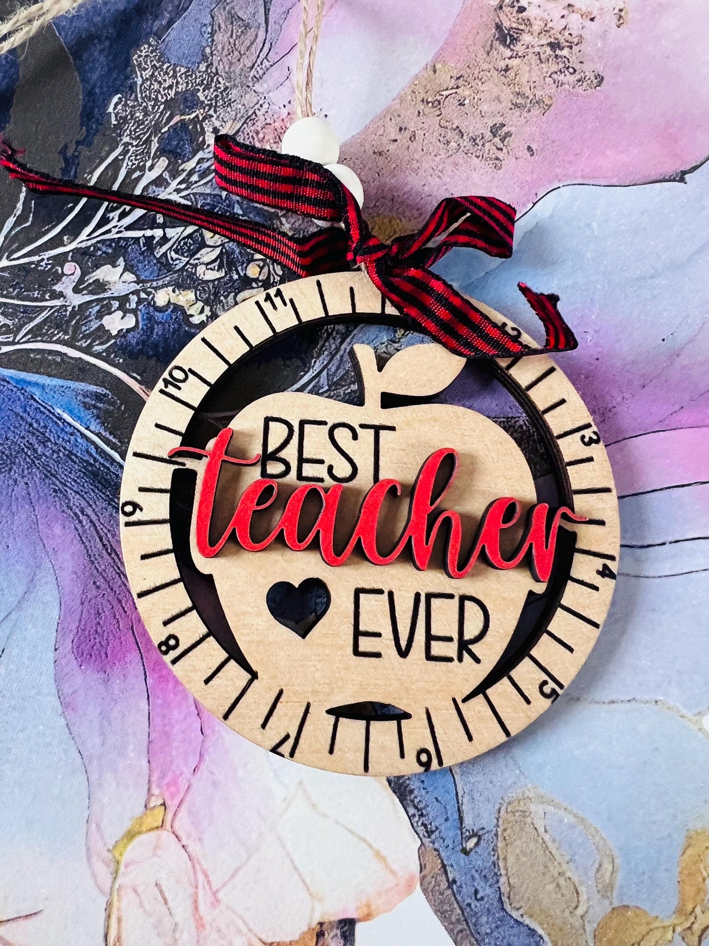 Teacher Apple Clock hanging ornament - Teacher Appreciation Gift - Gifts - Thank you gift - Teaching assistant gift - End Of Term Gifts
