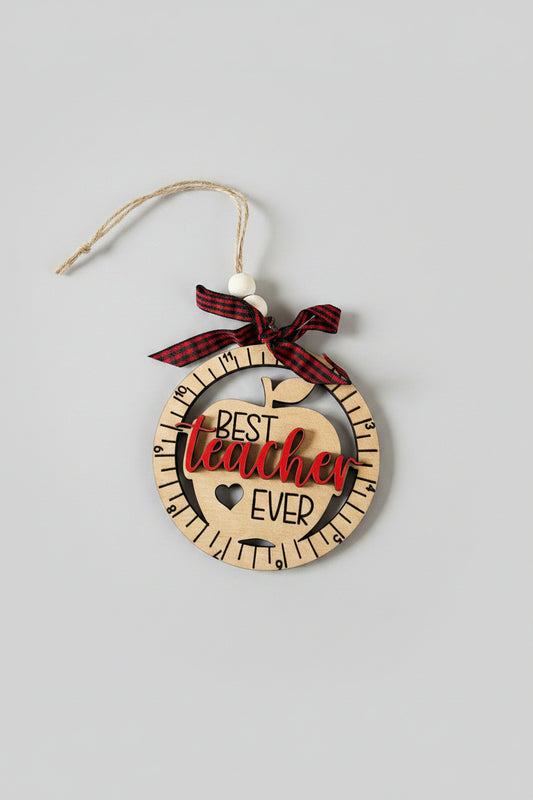 Teacher Apple Clock Hanging Ornament | Thank You Teacher Gift | Teaching Assistant Appreciation Keepsake | End of Term School Gift