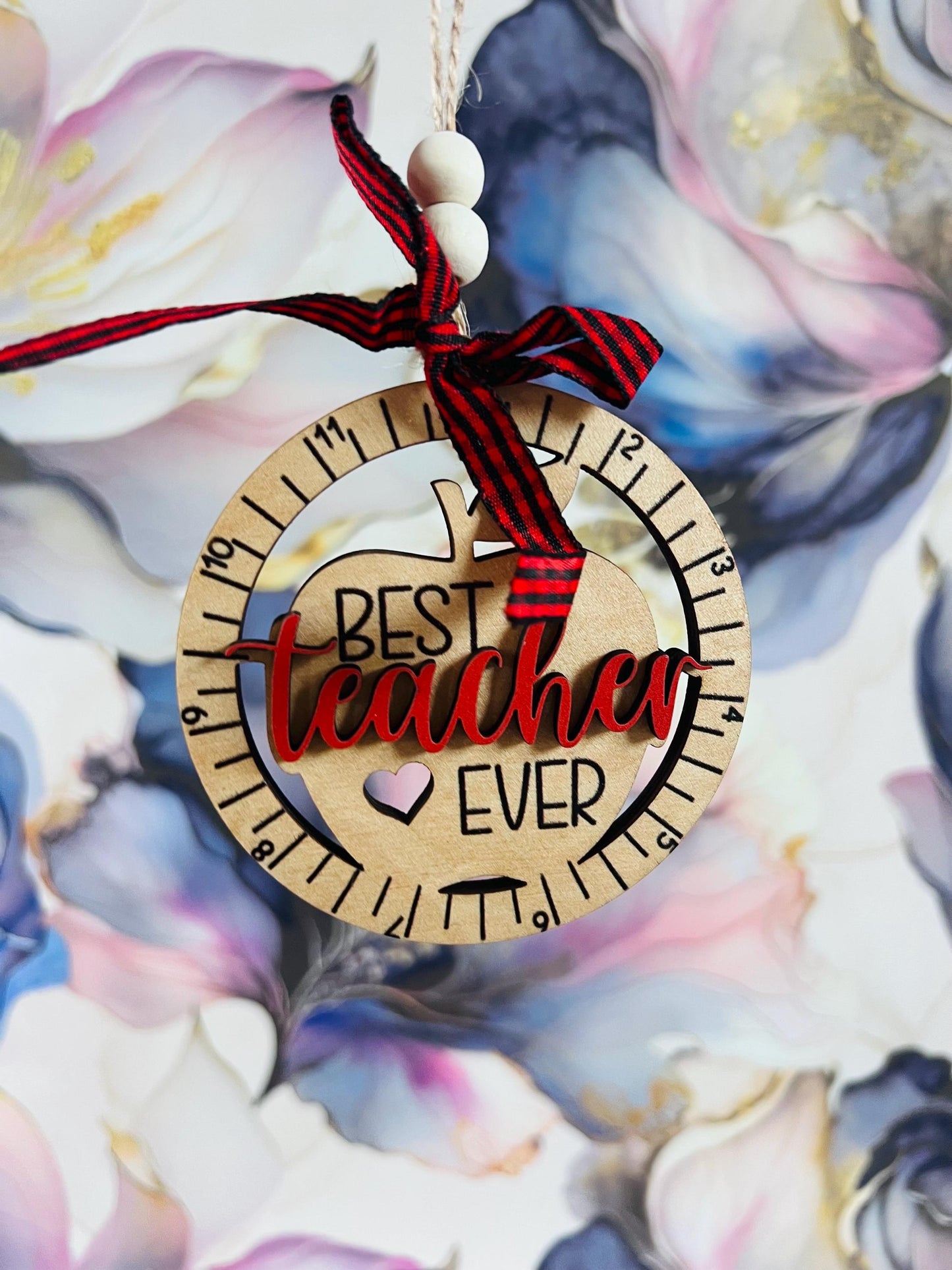 Teacher Apple Clock hanging ornament - Teacher Appreciation Gift - Gifts - Thank you gift - Teaching assistant gift - End Of Term Gifts