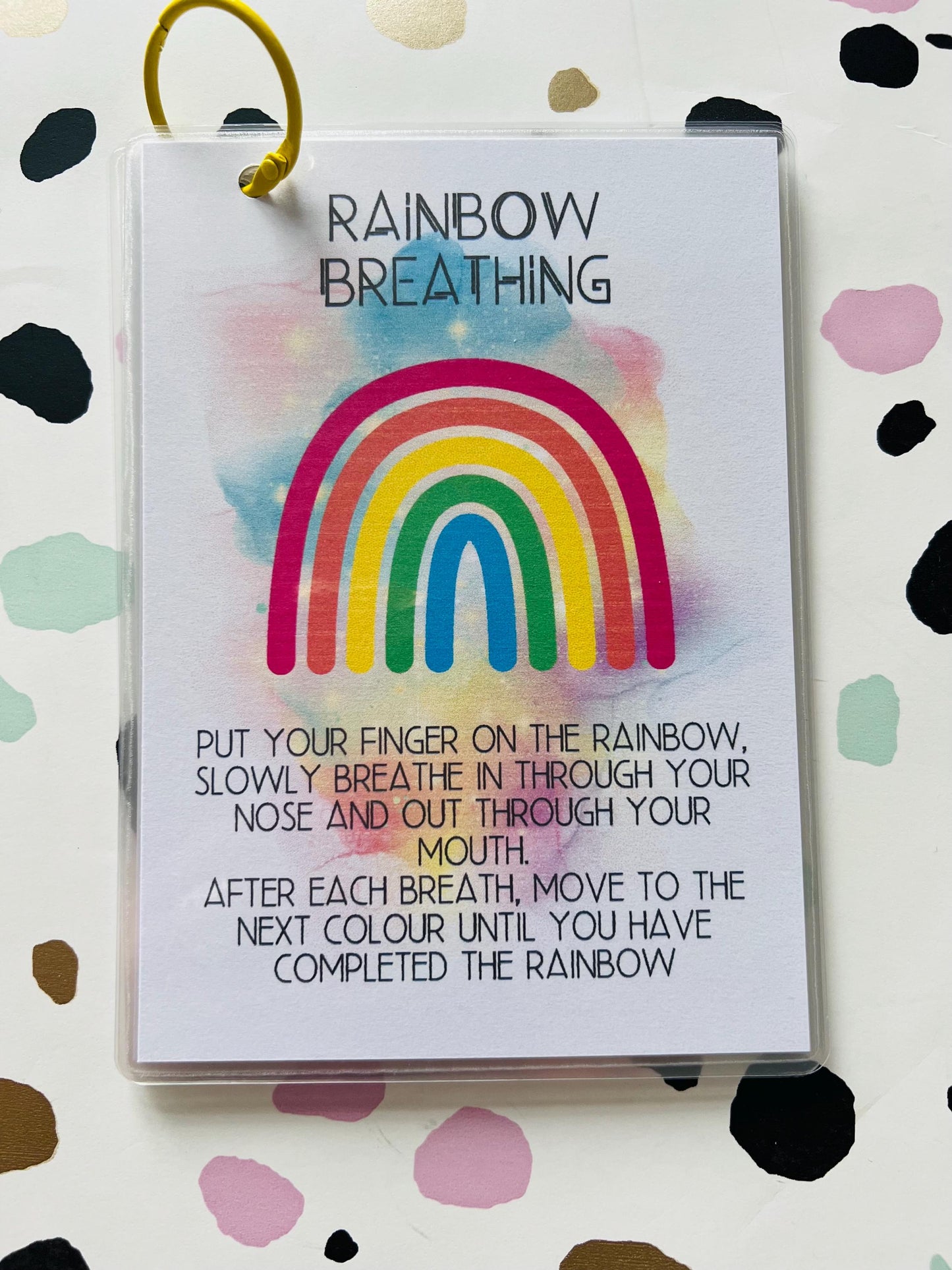 Rainbow Breathing flash cards for children - children’s gift - SEMH - SEN - Autism help - Emotional aid - Emotions - Anxiety Aid - Gift