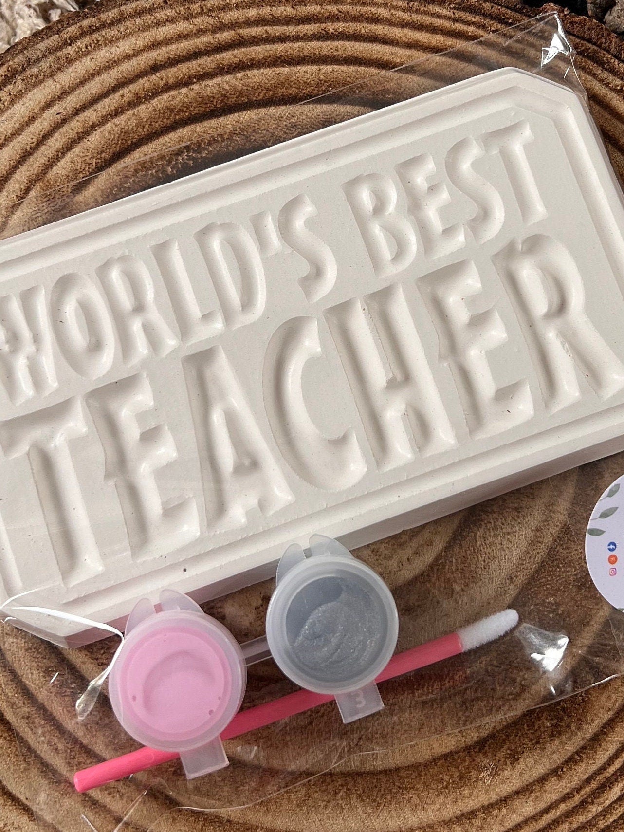 Paint your own Teacher plaque - Activity set - Room decoration - Childrens Gifts - Gifts - Paintable - Painting - school - teacher gift
