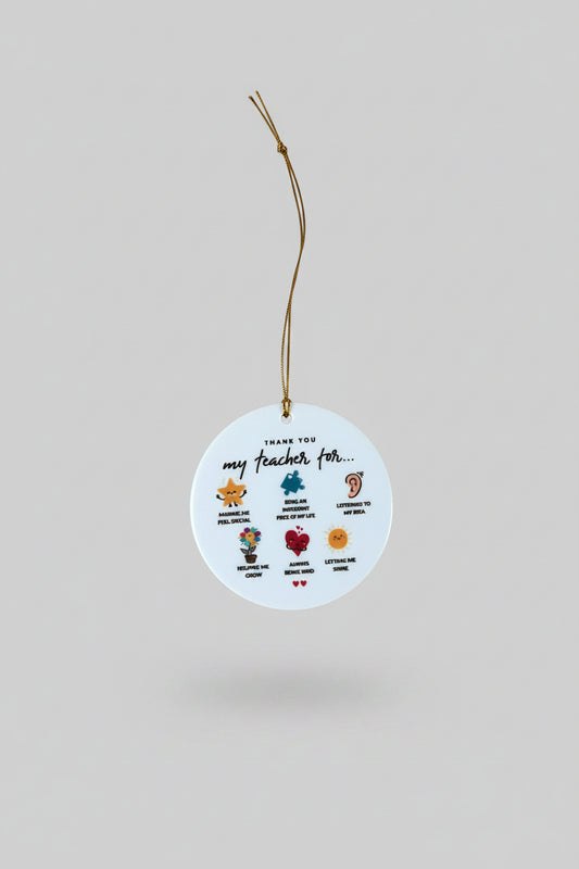Teacher Hanging Plaque Ornament | Thank You Teacher Gift | Teaching Assistant Appreciation Keepsake