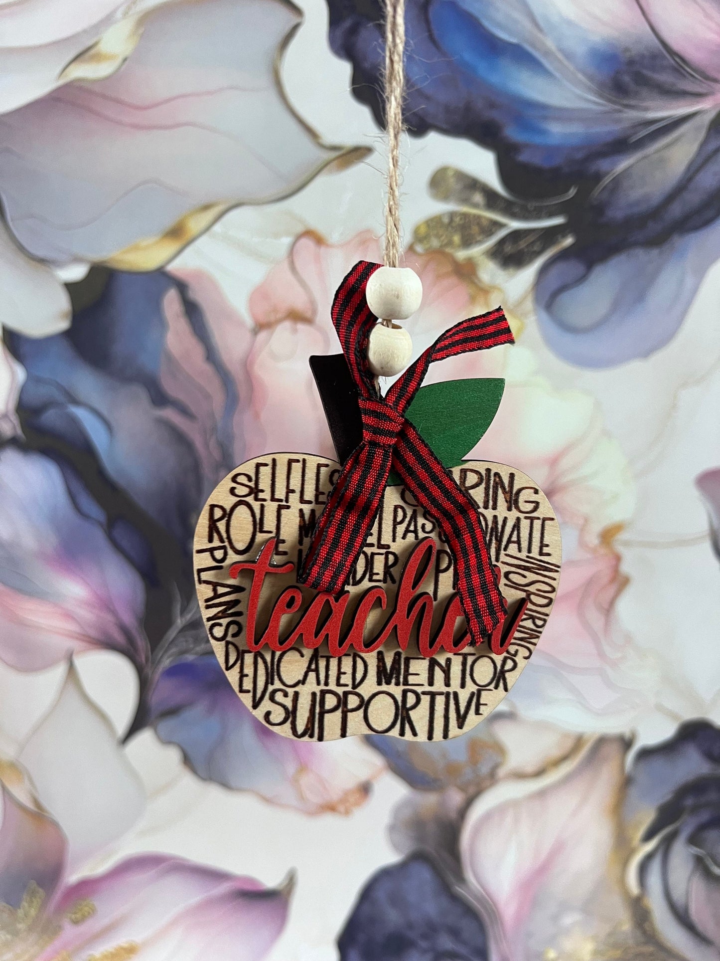 Teacher Apple ornament - Teacher Appreciation Gift - Childrens Gifts - Gifts - Thank you gift - Teaching assistant gift - school