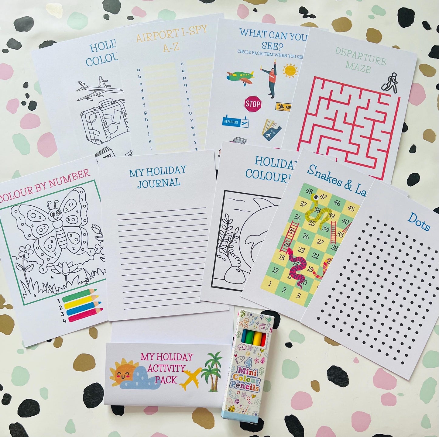 My holiday Activity Pack - Crafts On The Go - Pocket Money Crafts - Children’s Learning - Children’s Colouring Books - Holiday accessories