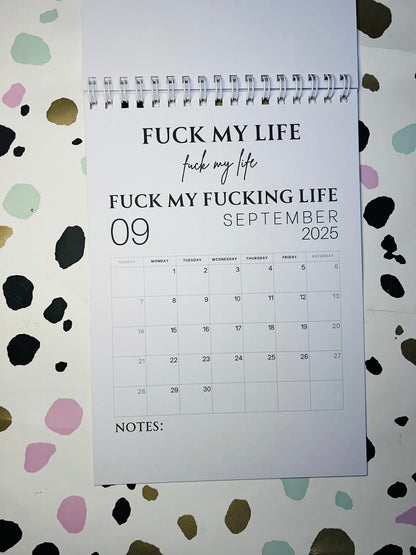 A5 F*ck it 2025 spiral bound wall calender - Get ready for the shit show - Organiser - Calender - Sweary affirmations -