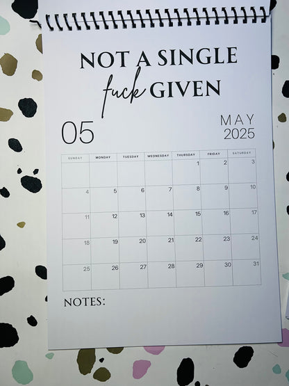 A4 F*ck it 2025 spiral bound wall calender - Get ready for the shit show - Organiser - Calender - Sweary affirmations -