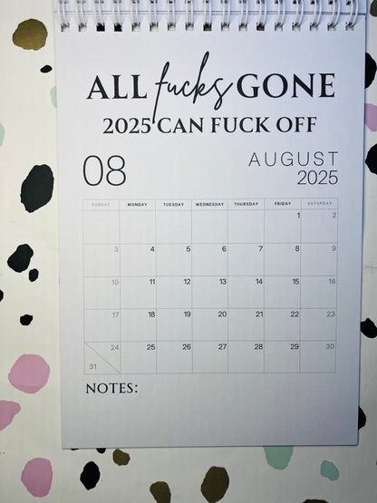 A5 F*ck it 2025 spiral bound wall calender - Get ready for the shit show - Organiser - Calender - Sweary affirmations -