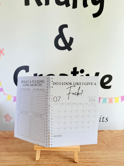A5 F*ck it 2026 spiral bound life organiser- Get ready for the shit show - Organiser - Calender - Sweary affirmations -