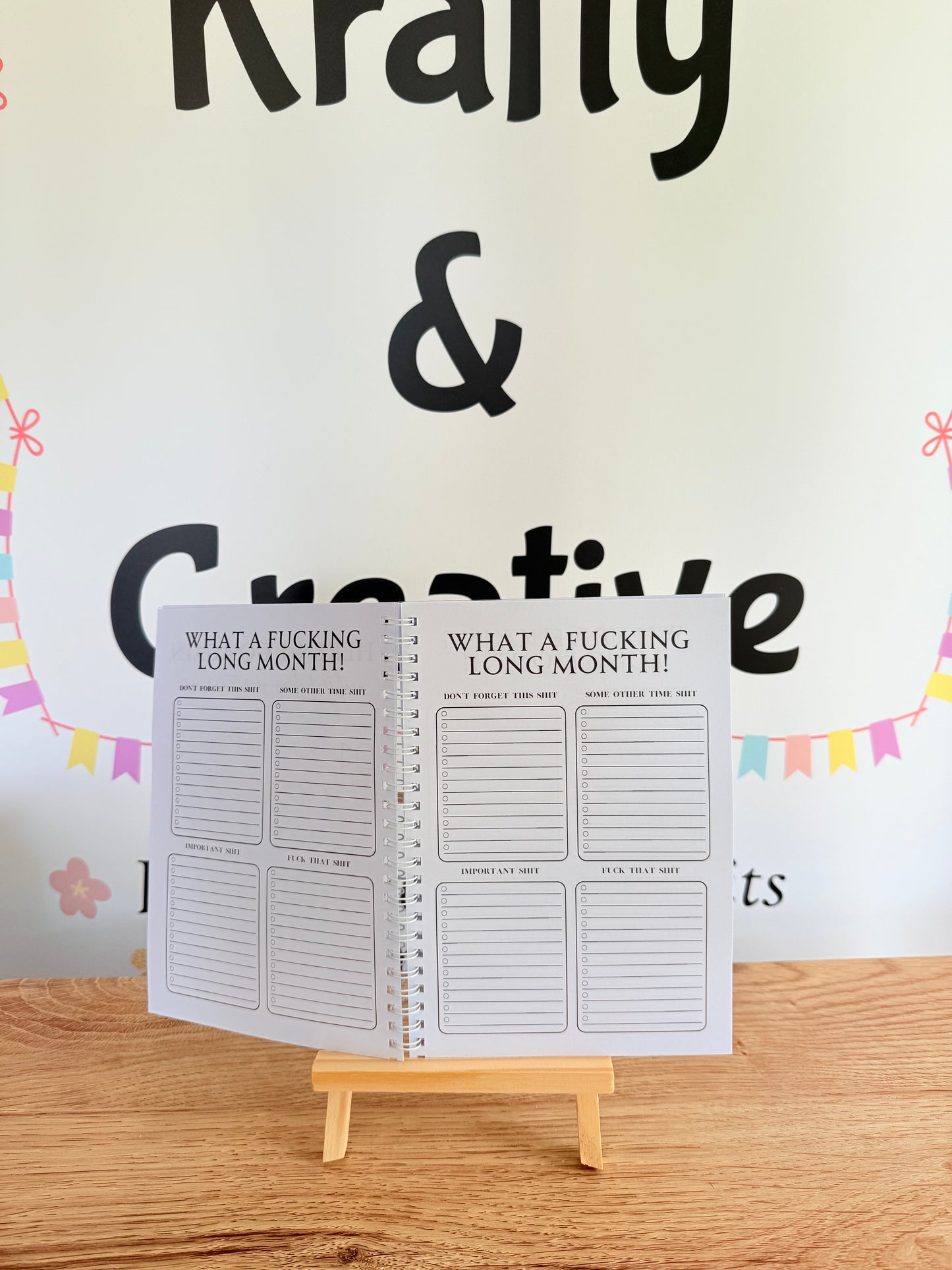 A5 F*ck it 2026 spiral bound life organiser- Get ready for the shit show - Organiser - Calender - Sweary affirmations -